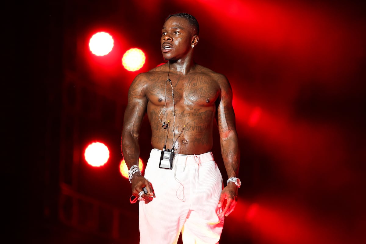 DaBaby performs on stage during Rolling Loud at Hard Rock Stadium on July 25, 2021 in Miami Gardens, Florida.