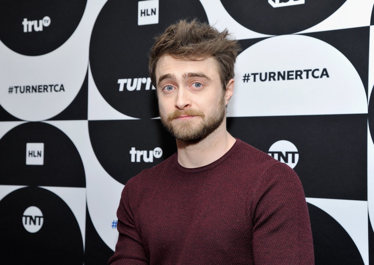 Daniel Radcliffe poses in the green room during the TCA Turner Winter Press Tour 2019.