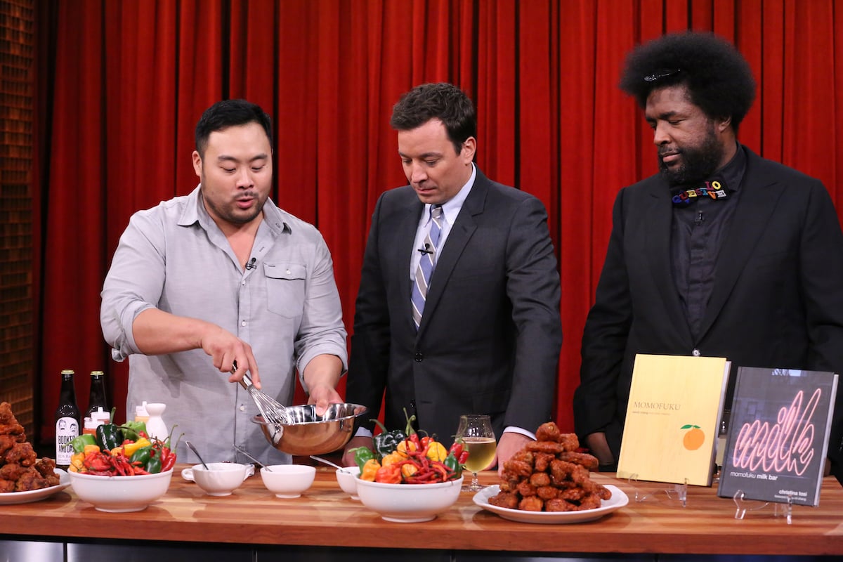 David Chang on the tonight show cooking