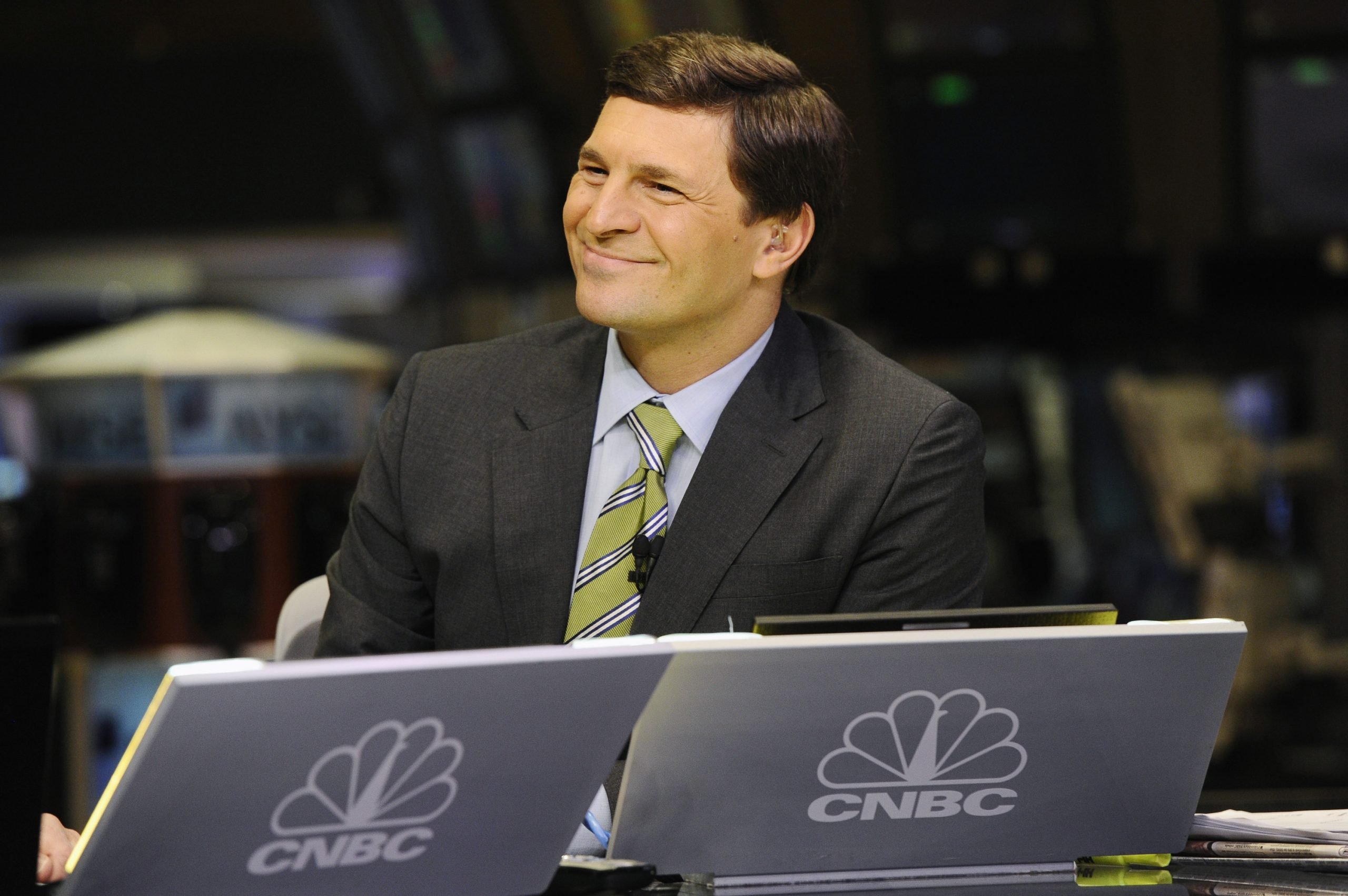 Anchor David Faber on set at CNBC