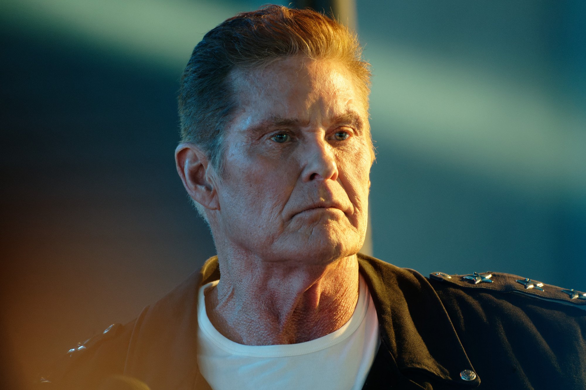 David Hasselhoff looks serious