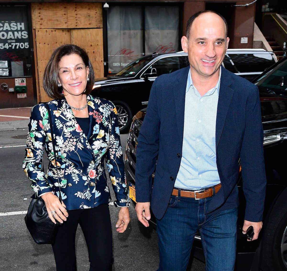 Hilary Farr and David Visentin arrive for a TODAY show appearance in 2019