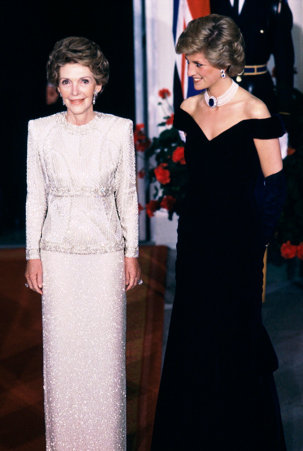 Nancy Reagan and Princess Diana in formalwear