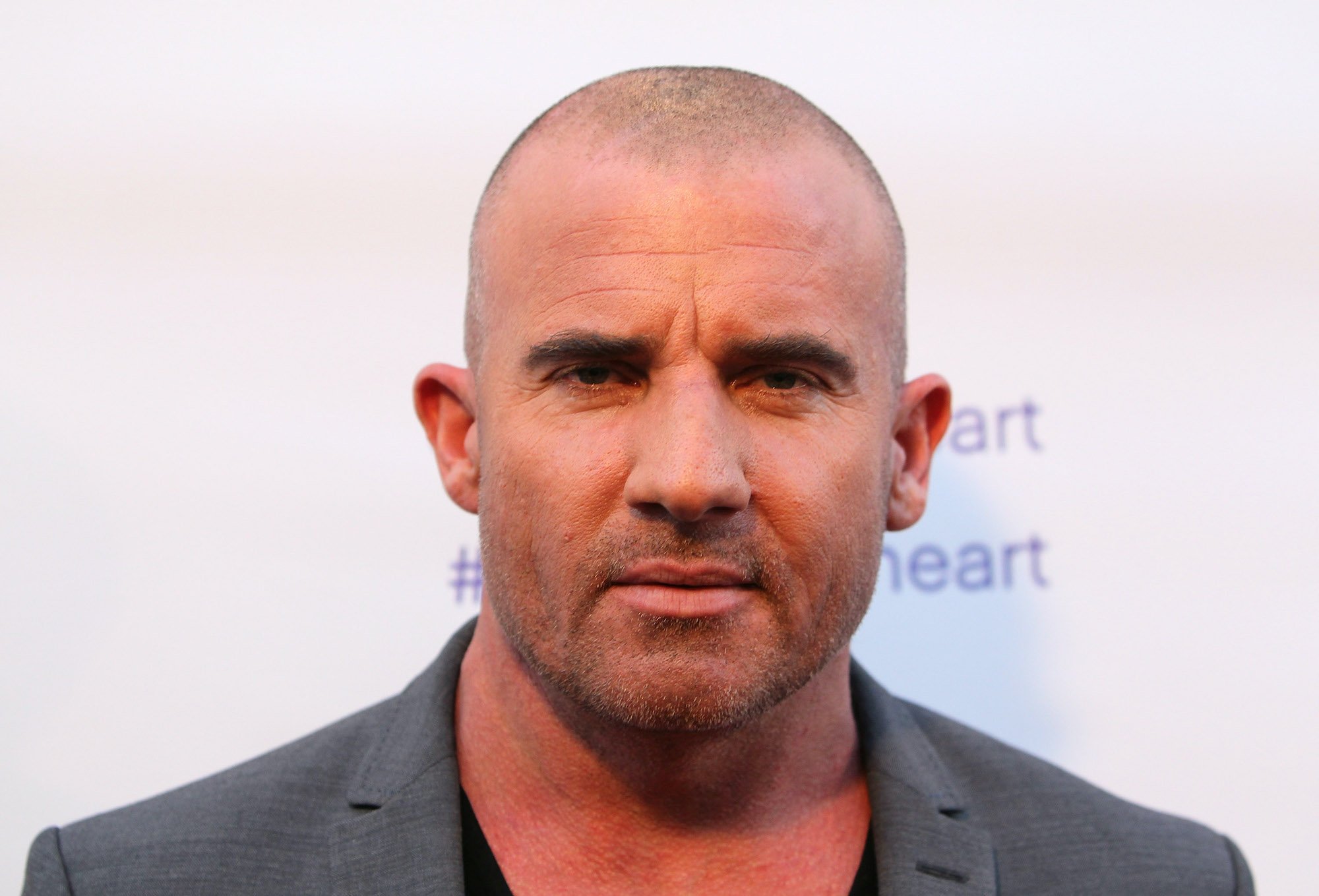Dominic Purcell in front of a white background