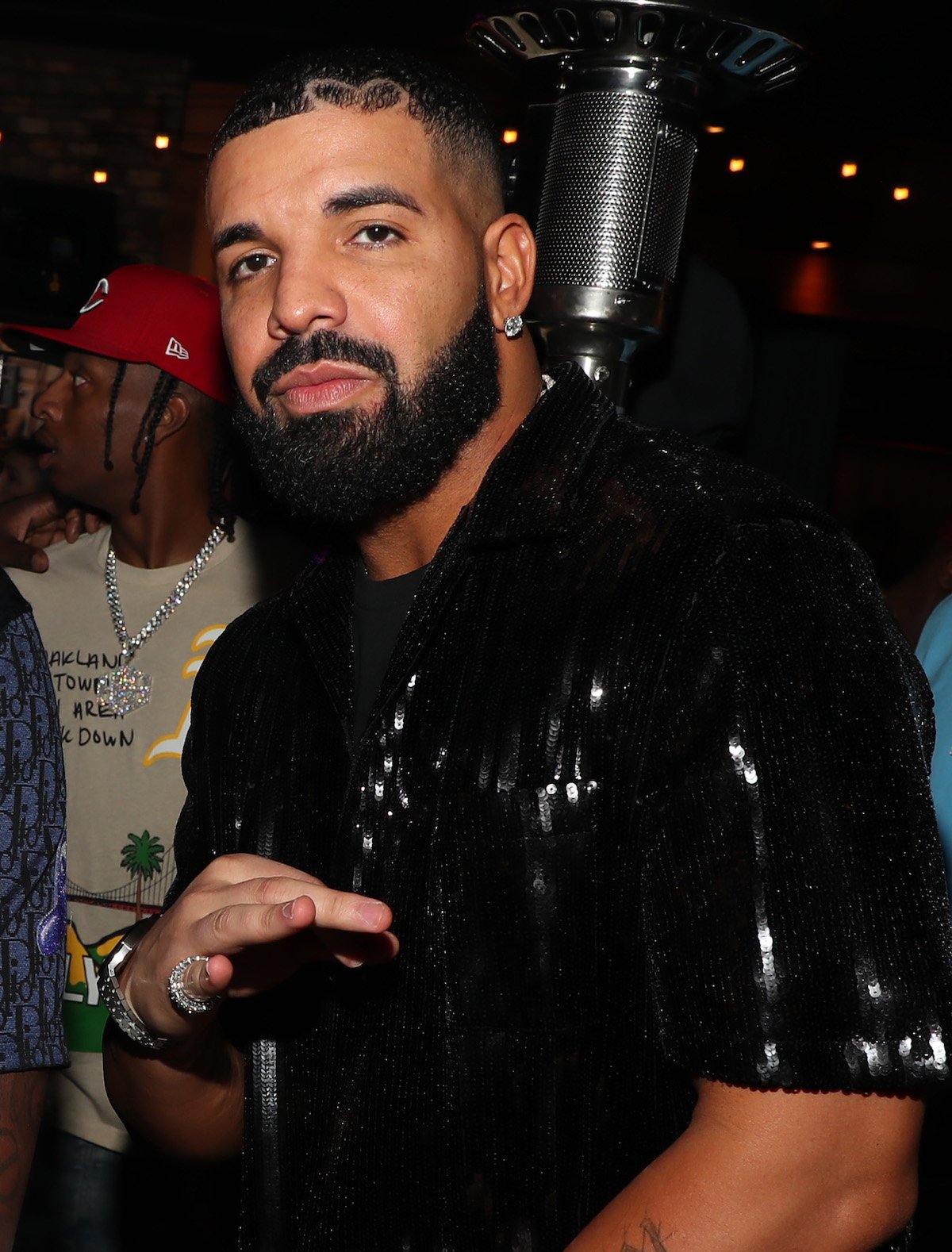 Drake attends Gunna's birthday celebration with Noir Blanc Champagne at Highlight Room on June 14, 2021 in Los Angeles, California.