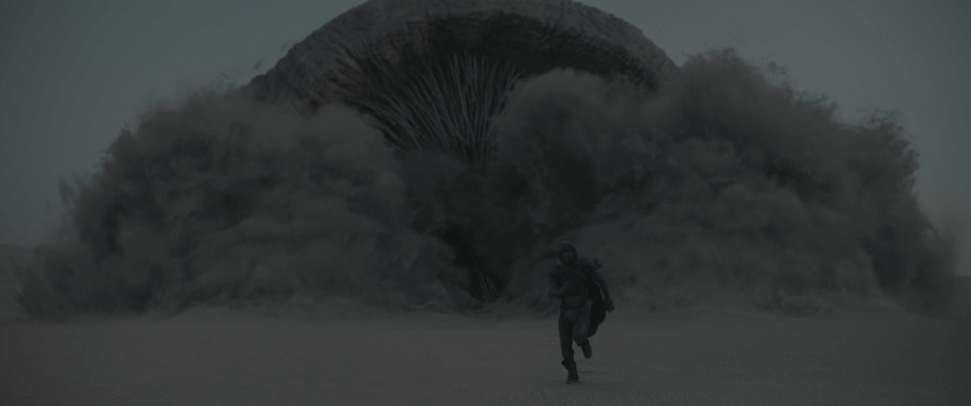 Dune sandworm emerges on Arrakis