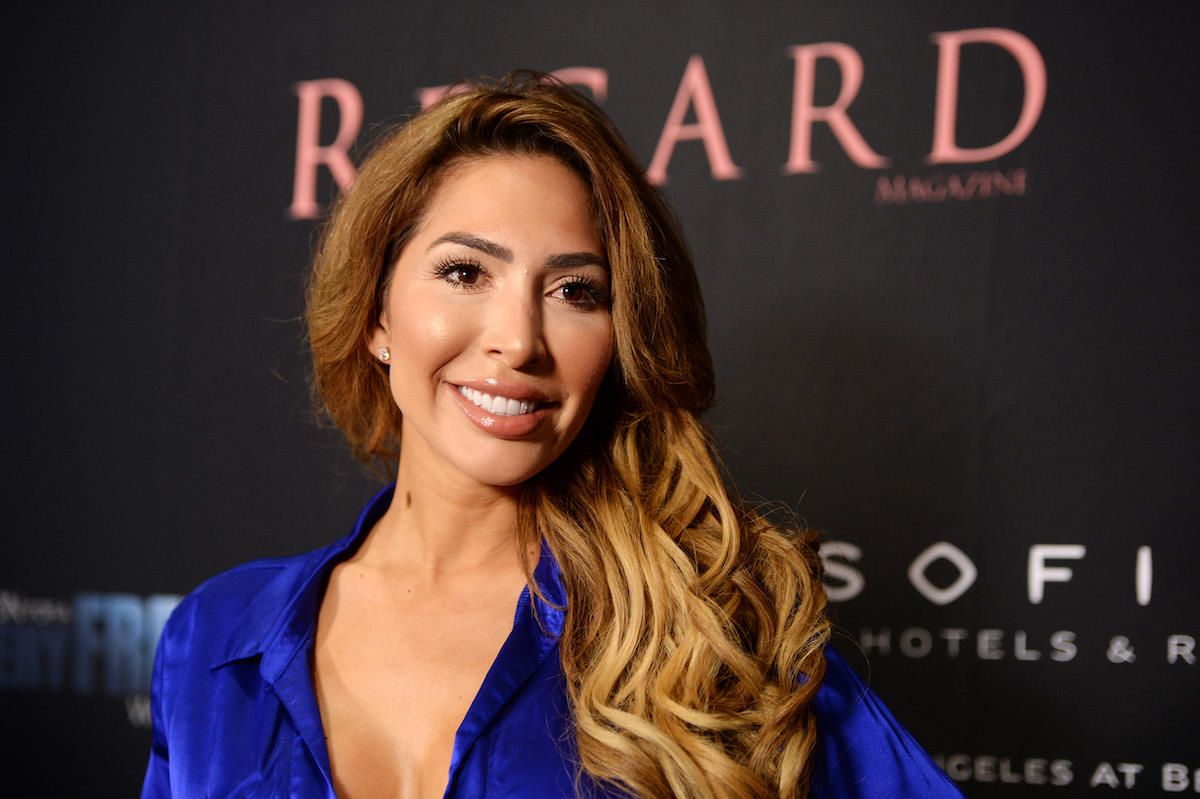 Television personality Farrah Abraham wears a blue silk dress as she arrives at Regard Magazine's 2020 event celebrating women in film and television in Los Angeles.