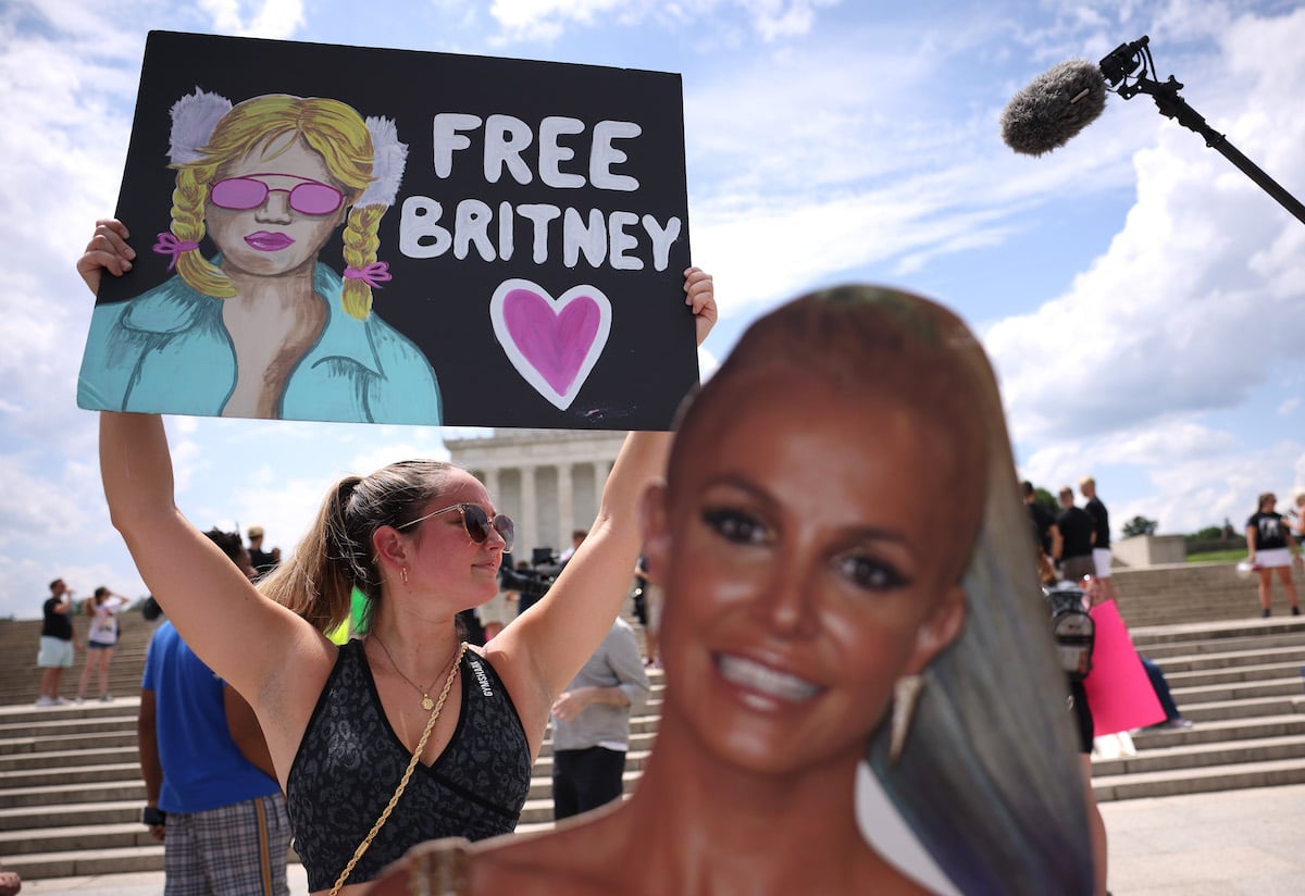 Britney Spears cutout at rally