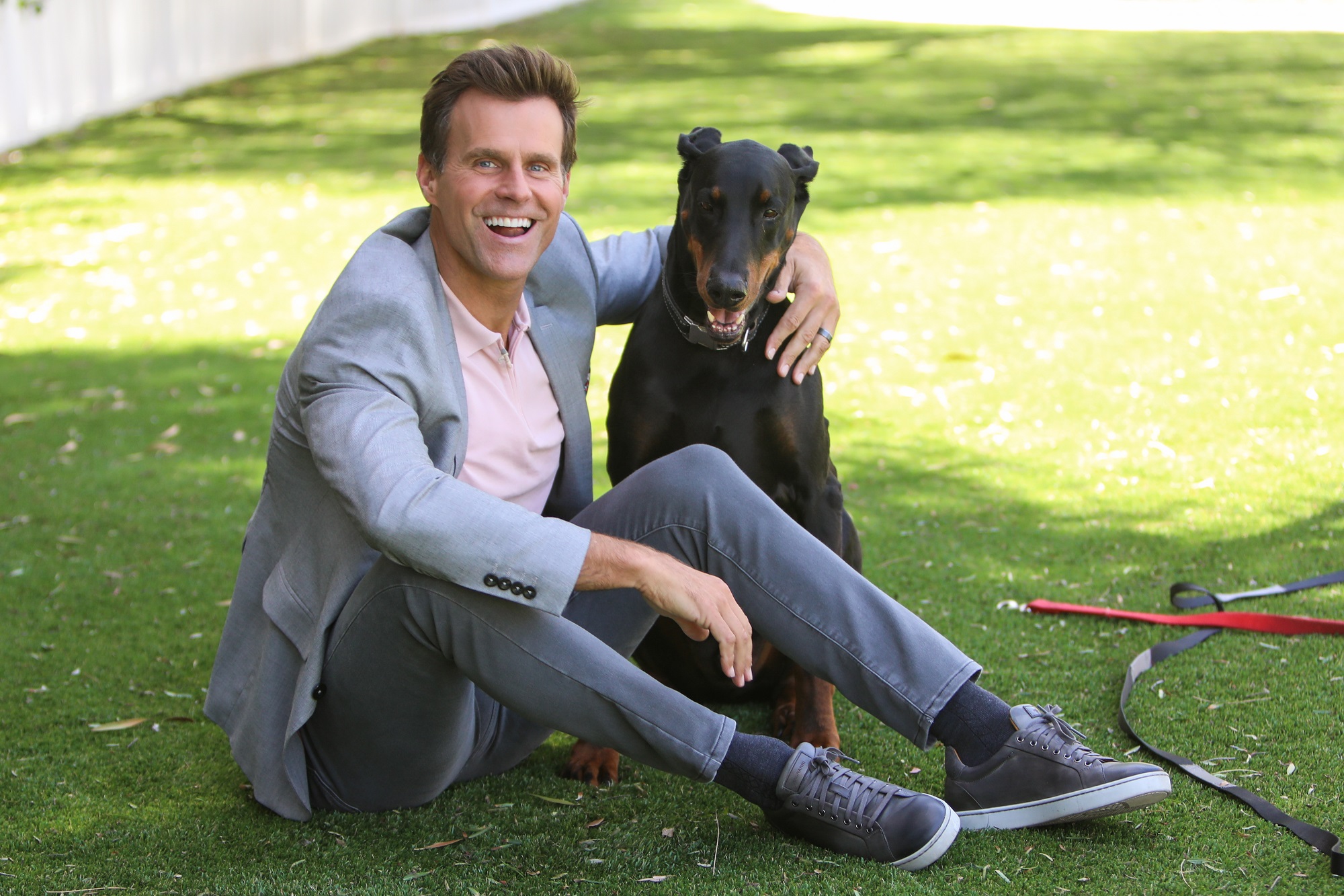 General Hospital comings and goings will focus on Cameron Mathison, pictured here with his family dog Red
