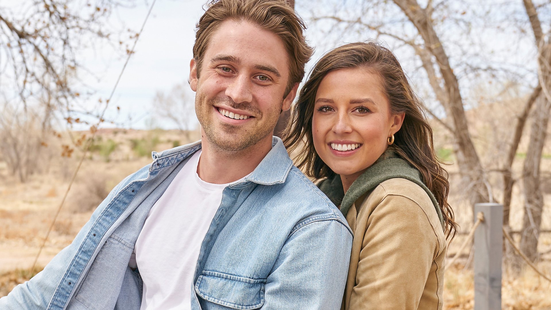 Greg Grippo and Katie Thurston pose together on a bike on their Hometown Date in ‘The Bachelorette’ Season 17 Week 9