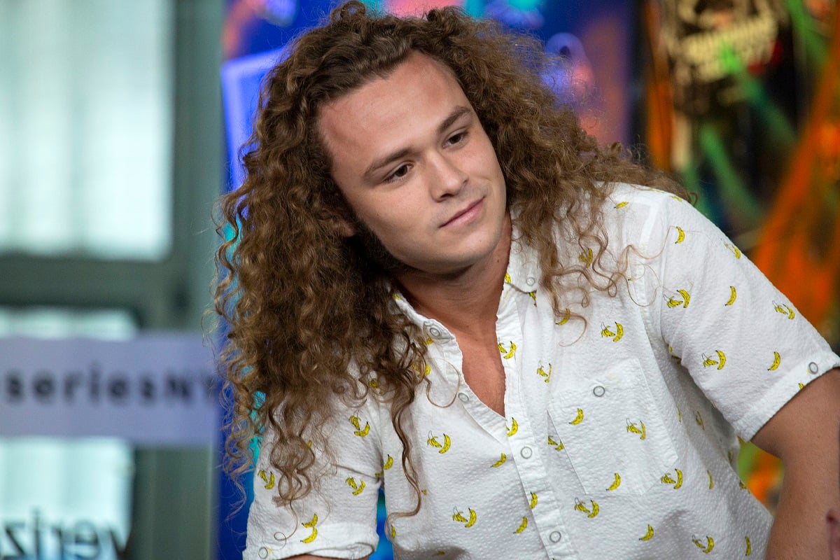 AEW wrestler Jack Perry wears a banana shirt during a 2019 interview at Build Studio.