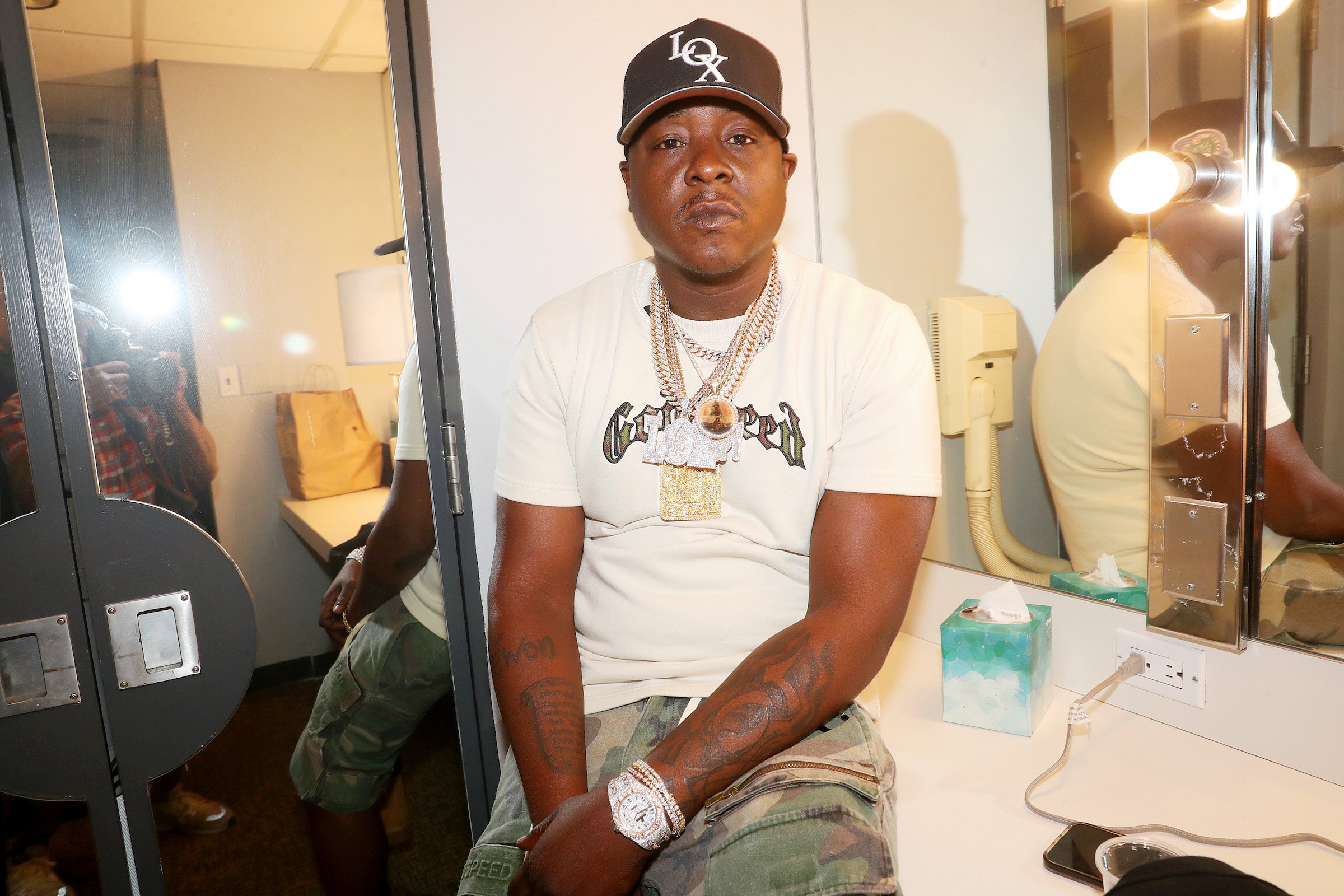 Jadakiss of The LOX poses backstage during Verzuz: The Lox Vs Dipset at Madison Square Garden