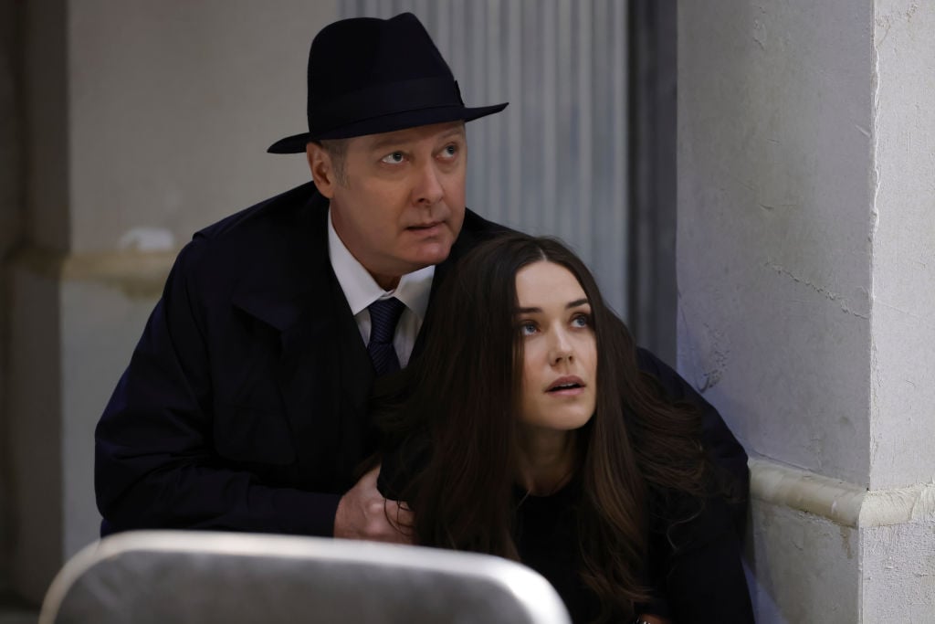 James Spader as Raymond 'Red' Reddington, Megan Boone as Liz Keen hide out in the Latvia blacklist site.