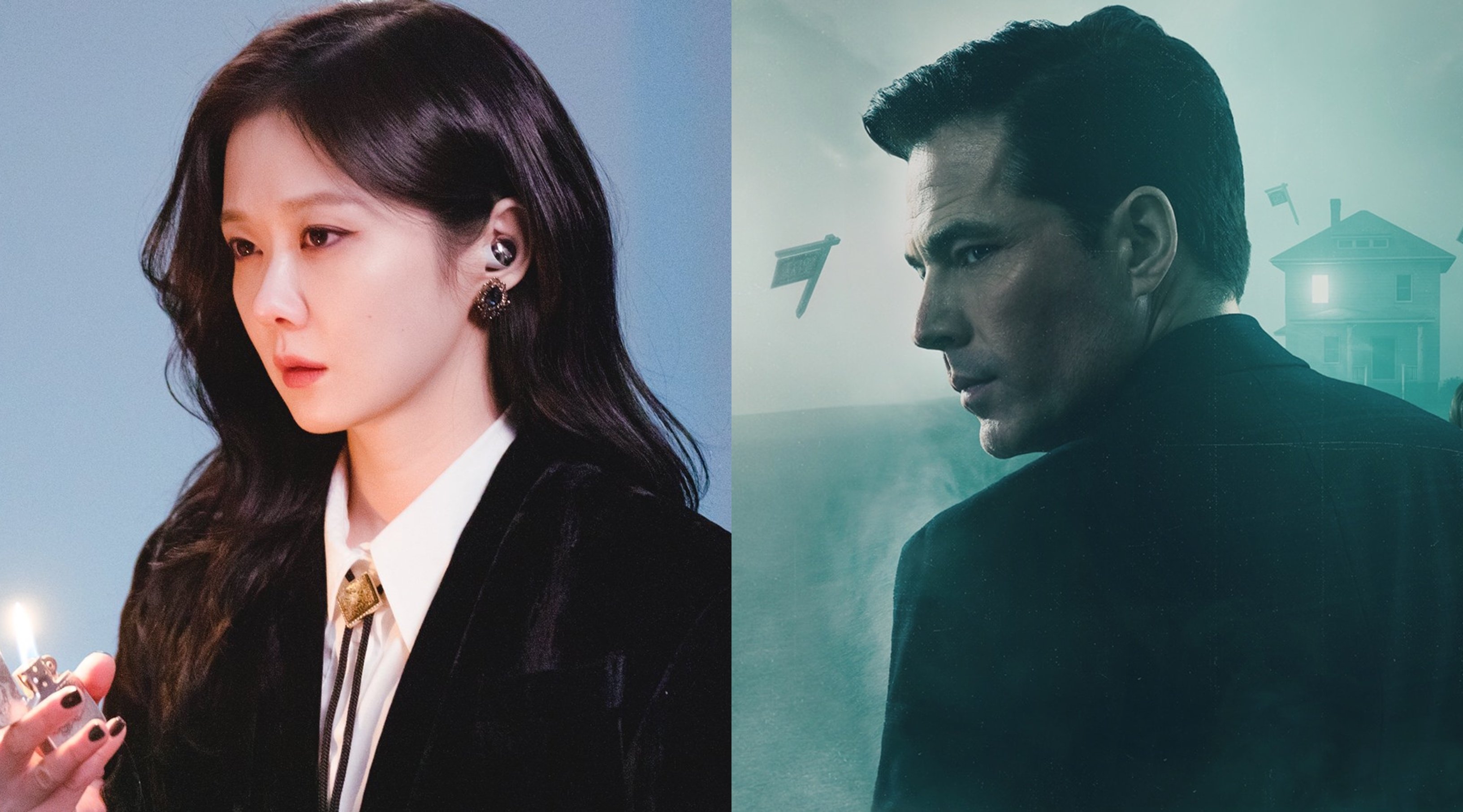 Jang Na-Ra 'Sell Your Haunted House' and Tim Rozon 'SurrealEstate' both looking to the left in side profiles