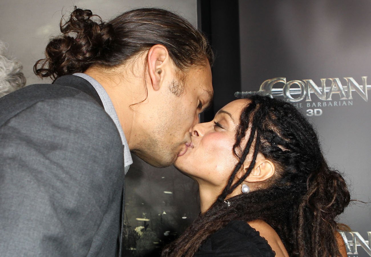 Jason Momoa and Lisa Bonet at the premiere of 'Conan The Barbarian.'