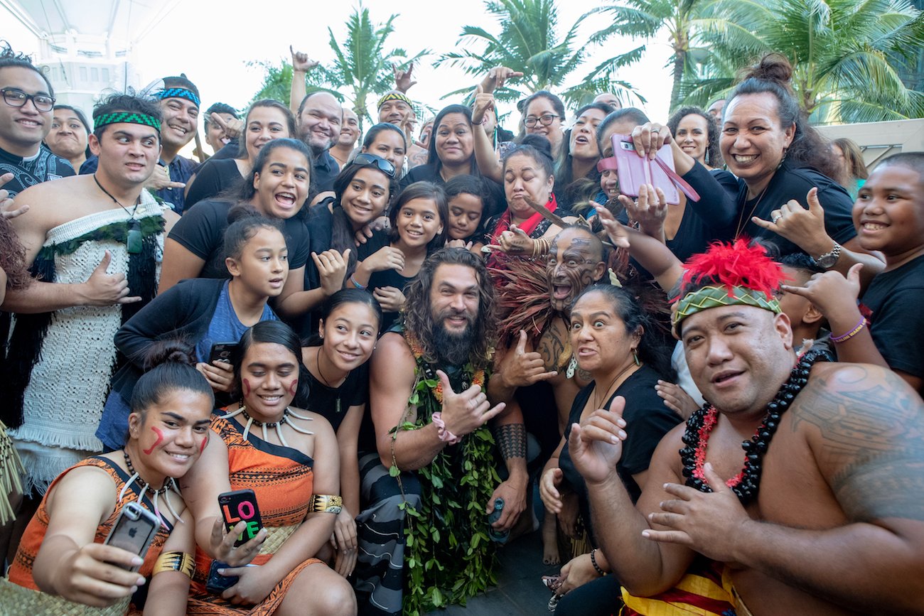 Jason Momoa promoting 'Aquaman' in Hawaii.