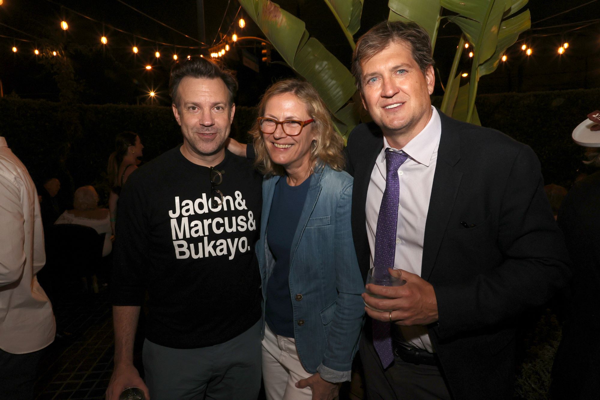 Jason Sudeikis, Ann Sarnoff, and Bill Lawrence at the 'Ted Lasso' Season 2 premiere party