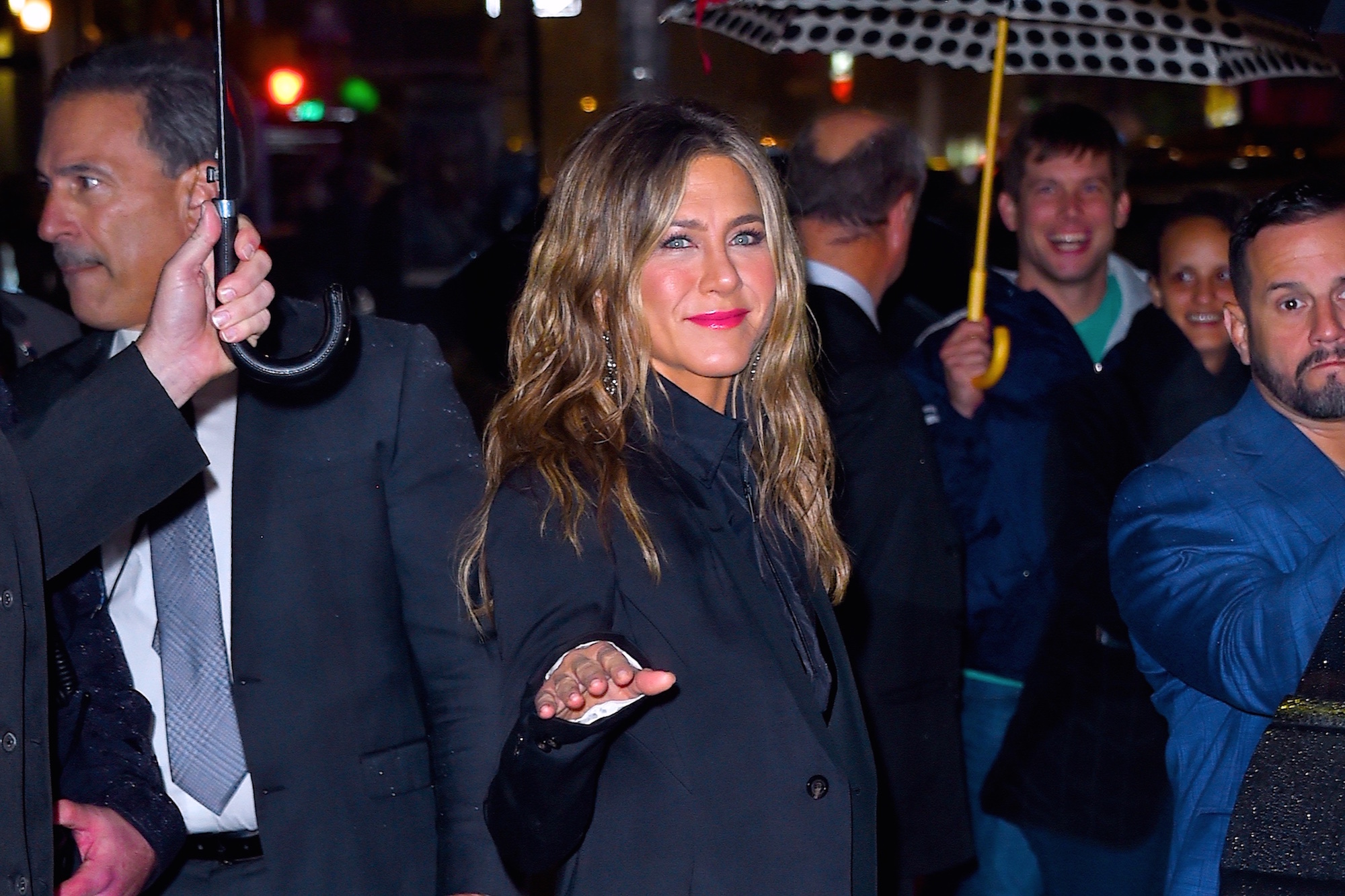 Jennifer Aniston walking around New York City in 2019
