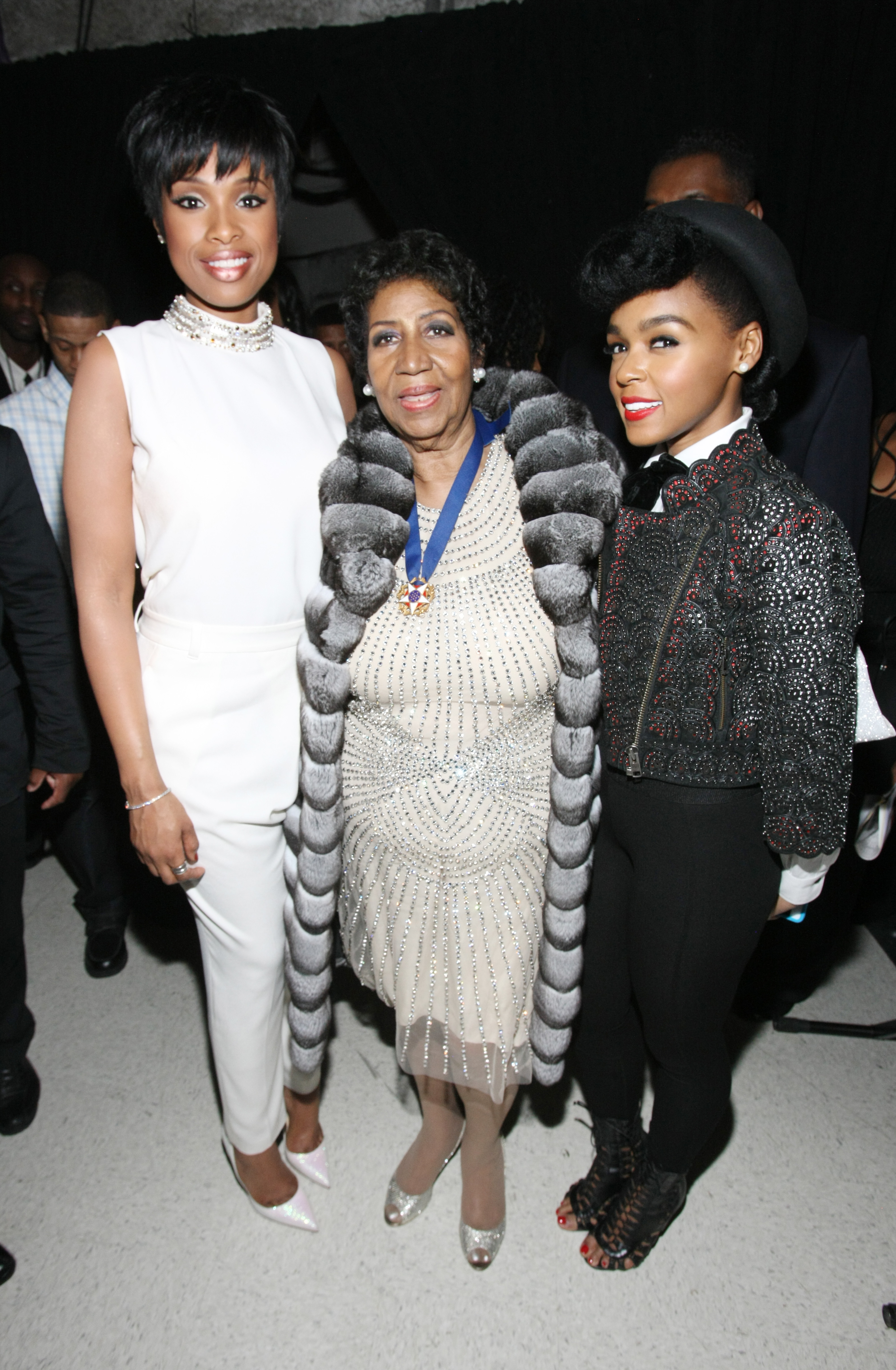 Jennifer Hudson, Aretha Franklin, and Janelle Monae at the 2014 BET Honors.