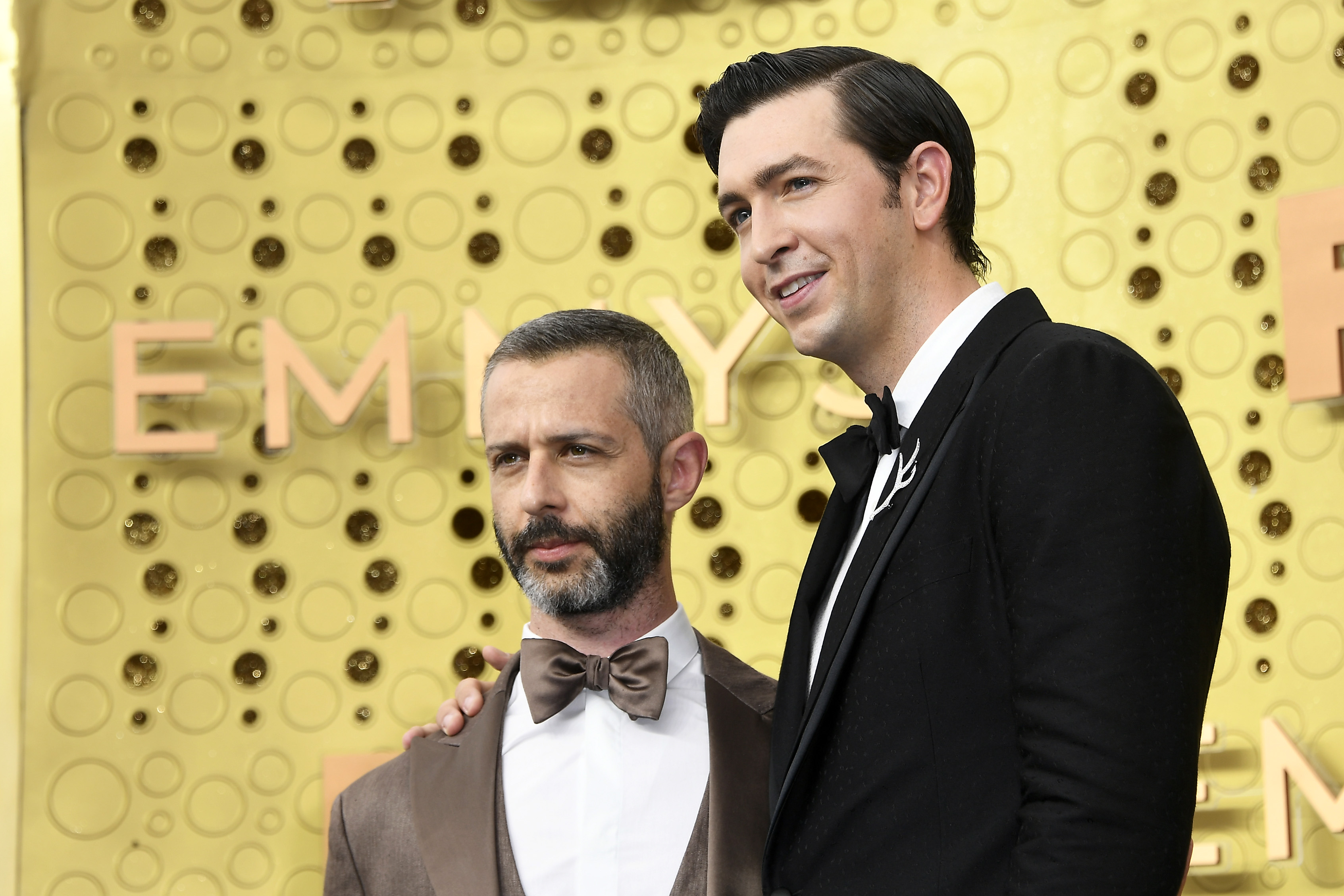 LOS ANGELES, CALIFORNIA - SEPTEMBER 22: (L-R) Jeremy Strong and Nicholas Braun attend the 71st Emmy Awards at Microsoft Theater on September 22, 2019 in Los Angeles, California.
