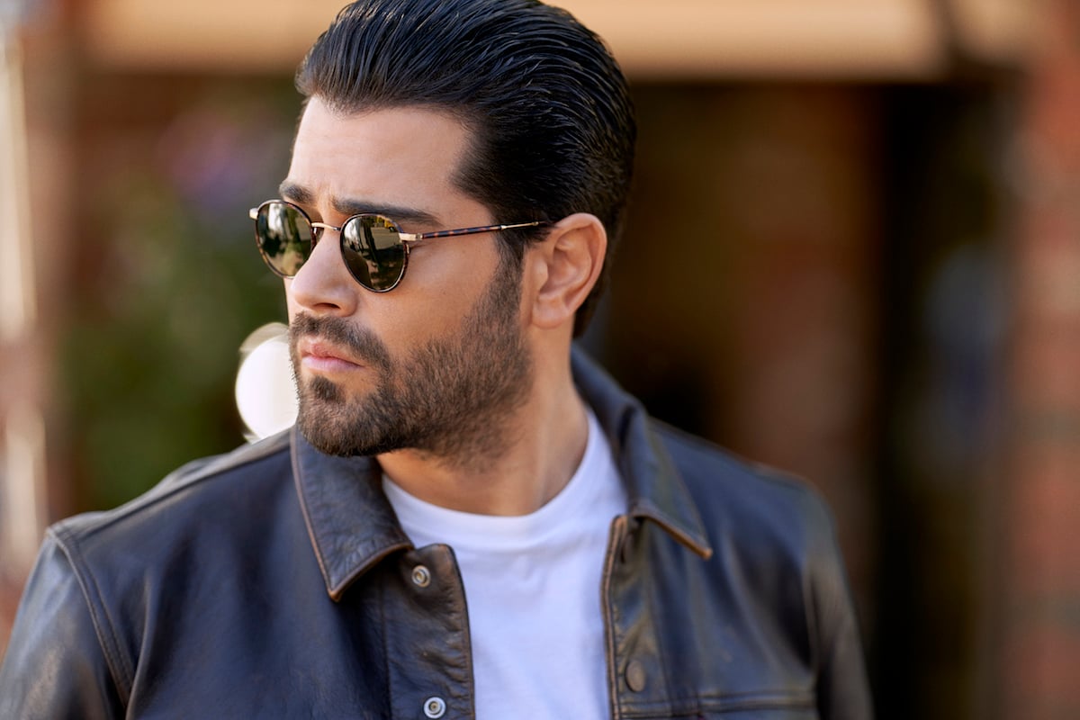 Jesse Metcalfe wearing sunglasses and a leather jacket in 'Chesapeake Shores'