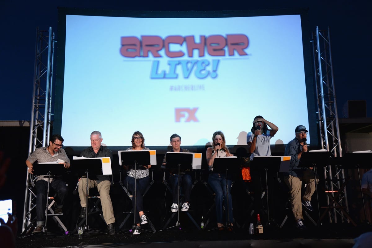 Lucky Yates, Adam Reed, Amber Nash, Chris Parnell, Judy Greer, Aisha Tyler and H. Jon Benjamin at "ARCHER Live!"