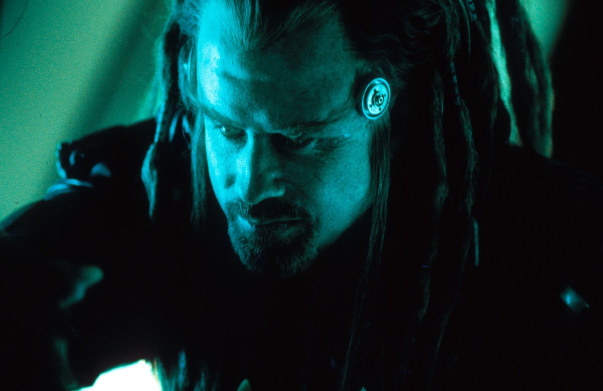 John Travolta scowls in a scene from 'Battlefield Earth'