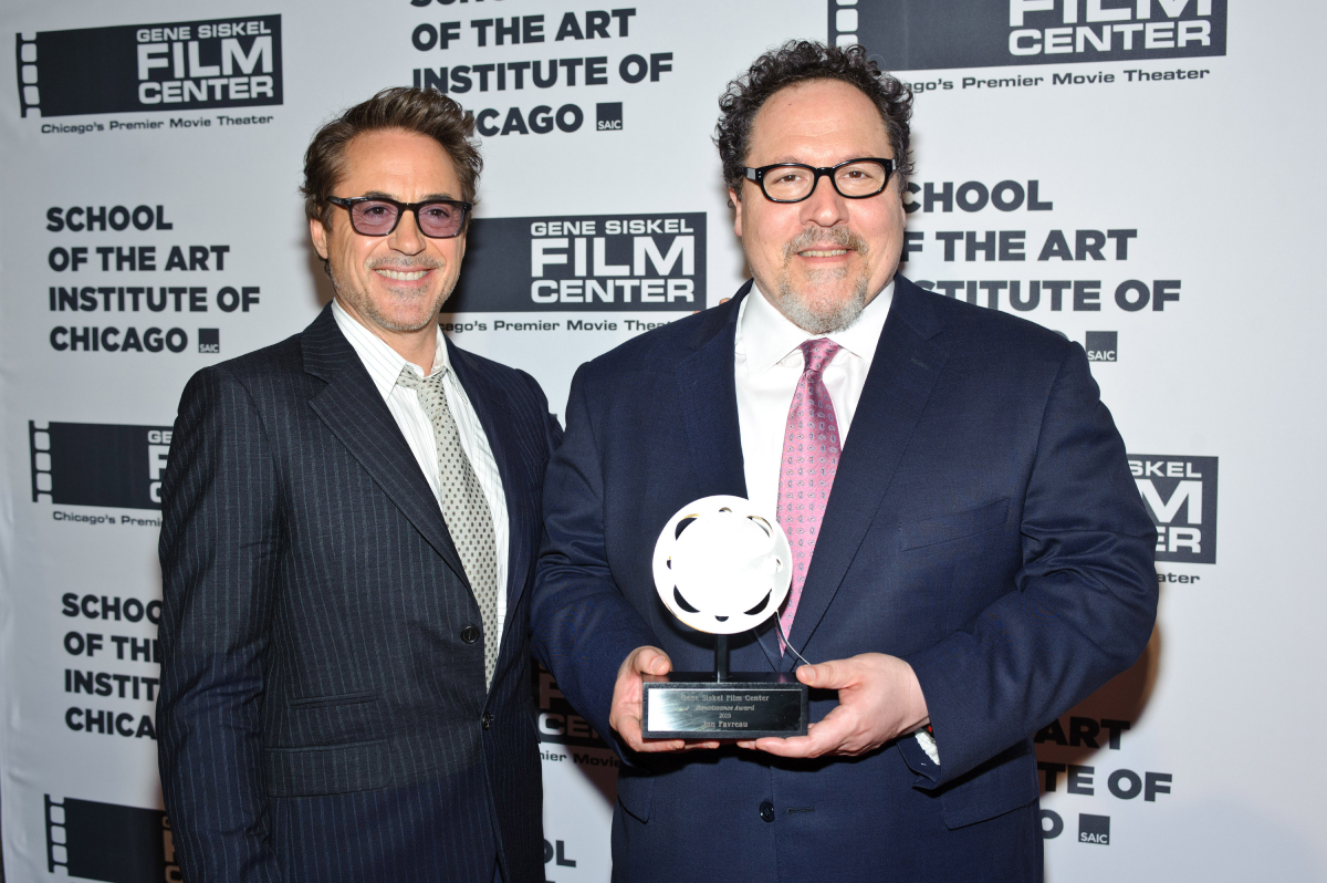 Robert Downey Jr. and Jon Favreau attend as the Gene Siskel Film Center honors Jon Faveau at Four Seasons Chicago on June 15, 2019 in Chicago, Illinois