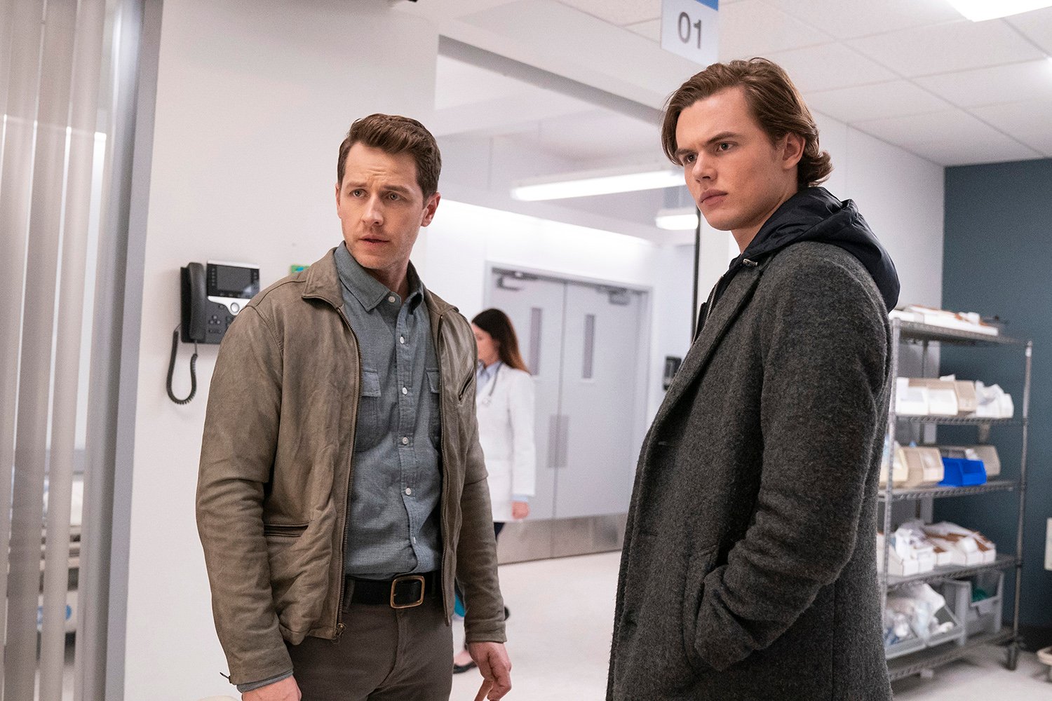 Josh Dallas as Ben Stone and Garrett Wareing as TJ Morrison in Manifest Season 2