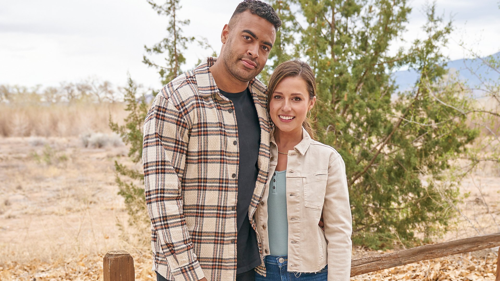 Justin Glaze and Katie Thurston pose together on their Hometown Date in ‘The Bachelorette’ Season 17 Week 9