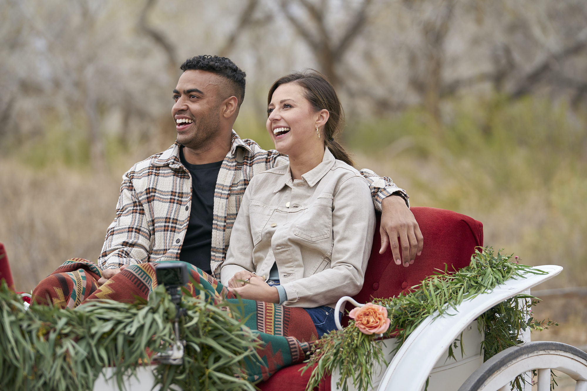 Justin and Katie in a carriage on 'The Bachelorette'