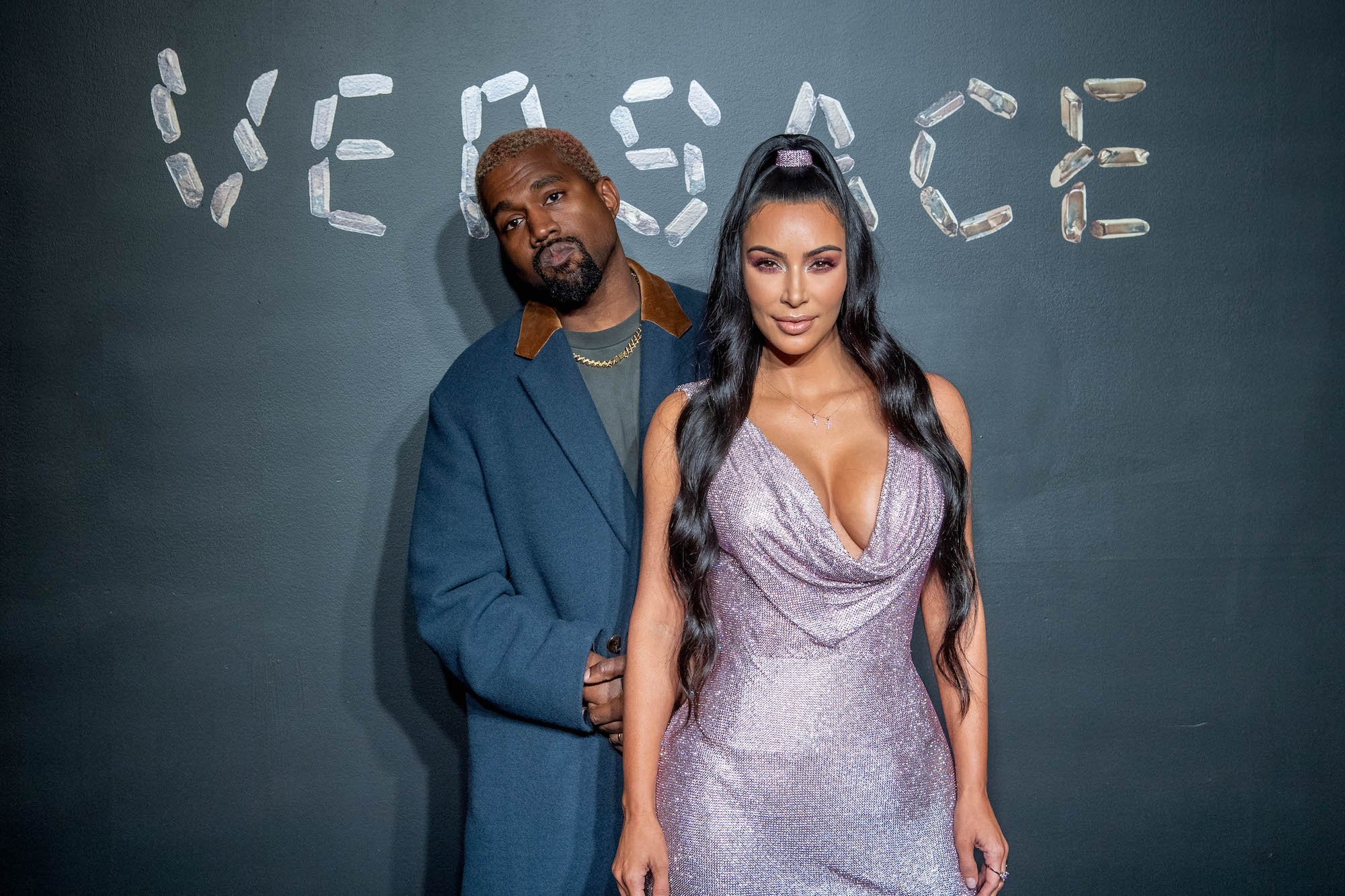 Kanye West and Kim Kardashian West attending the Versace Fall 2019 Fashion Show in NYC