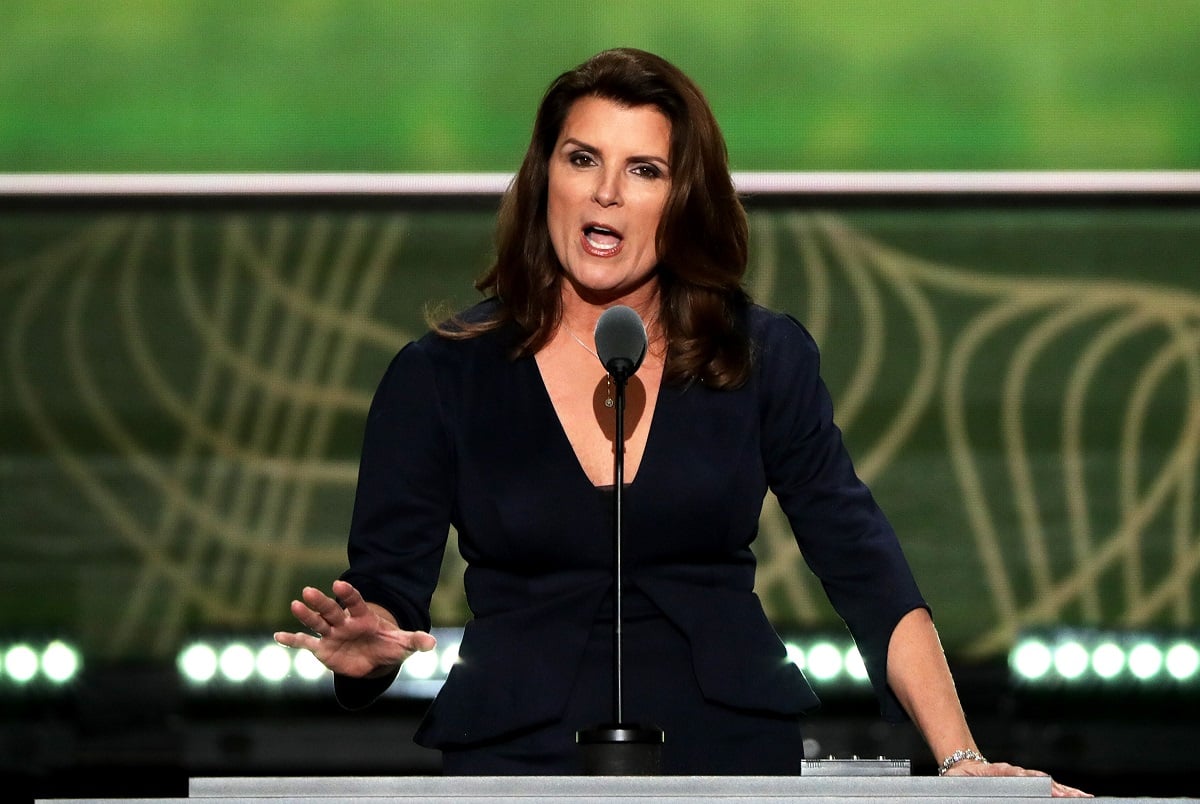 'The Bold and the Beautiful' actor Kimberlin Brown gives a speech at the 2016 Republican National Convention in Cleveland, Ohio.