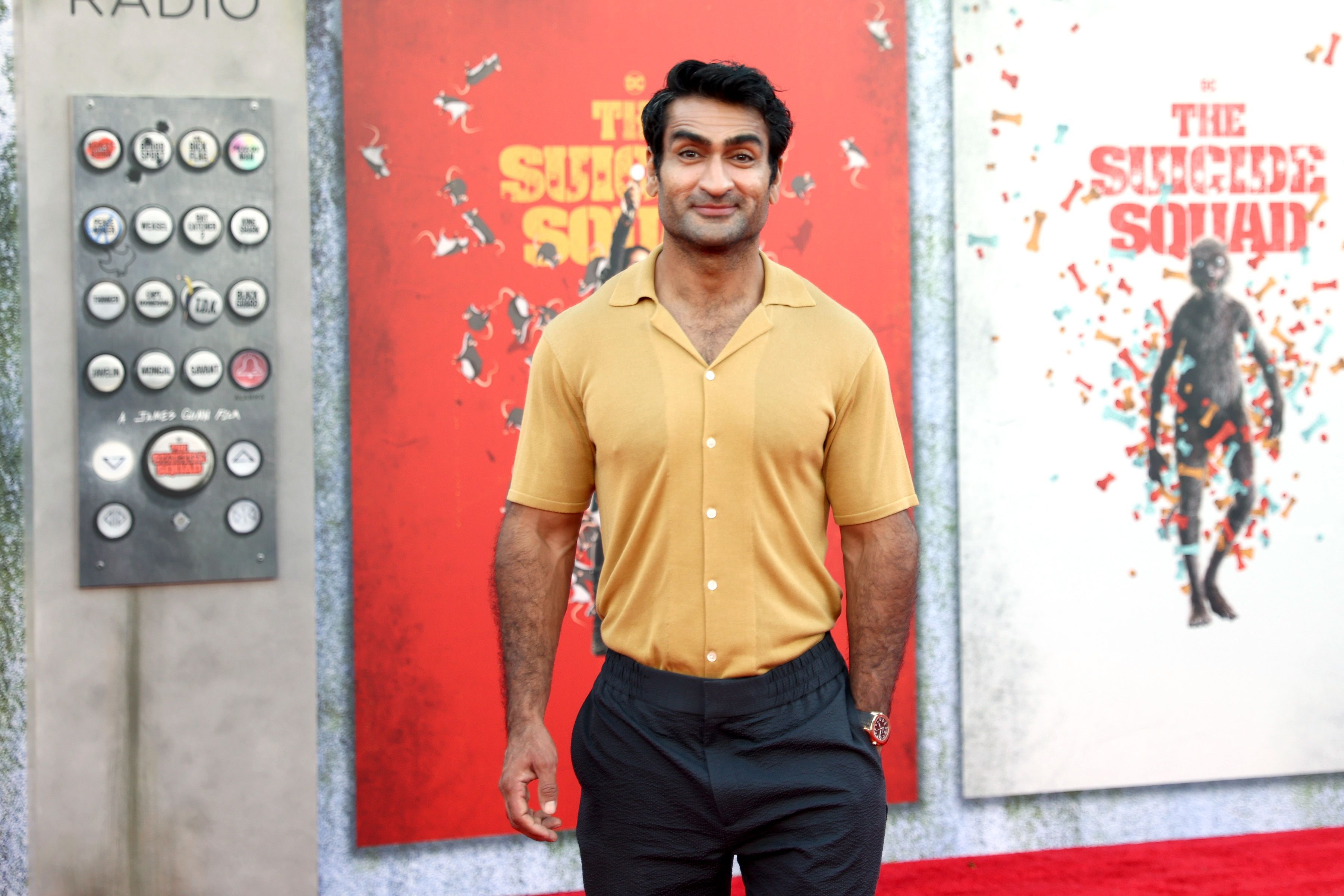 LOS ANGELES, CALIFORNIA - AUGUST 02: Kumail Nanjiani attends the Warner Bros. premiere of "The Suicide Squad" at Regency Village Theatre on August 02, 2021 in Los Angeles, California.