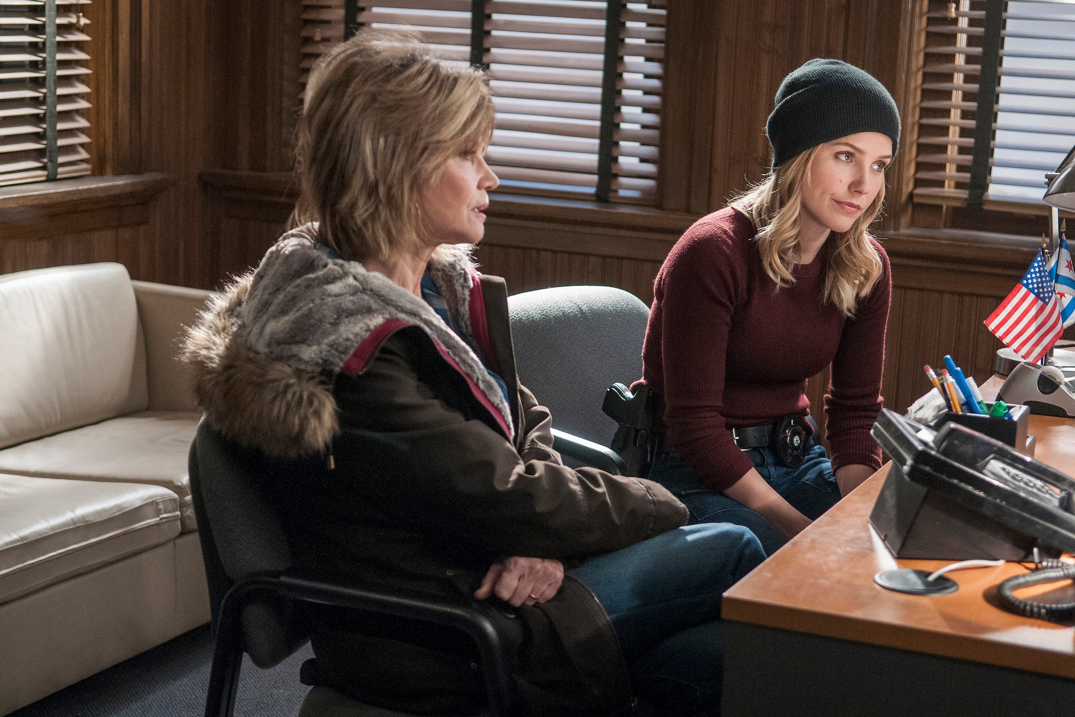 Markie Post as Bunny and Sophia Bush as Erin Lindsay on 'Chicago P.D.' 