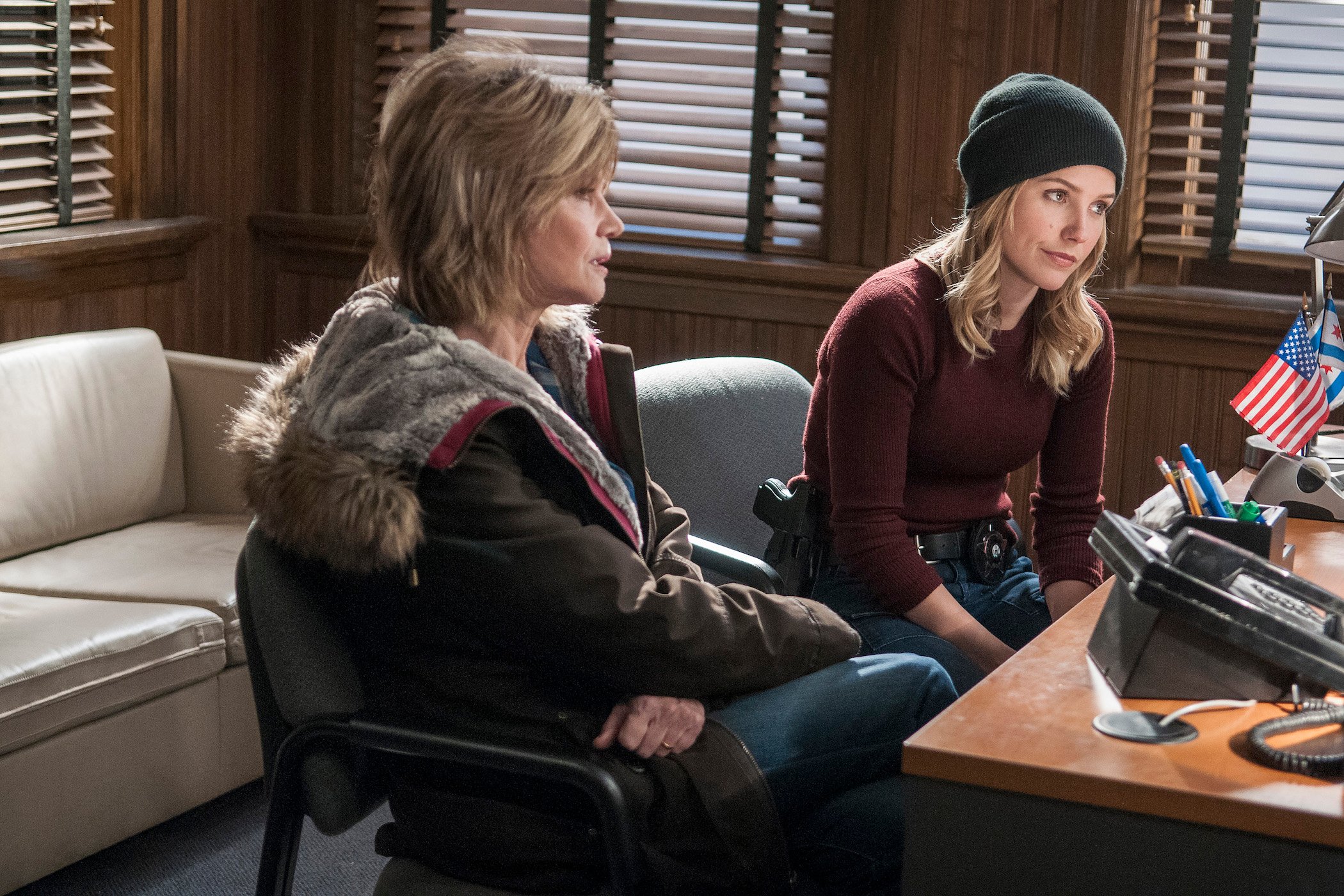 Markie Post as Bunny and Sophia Bush as Erin Lindsay on 'Chicago P.D.'