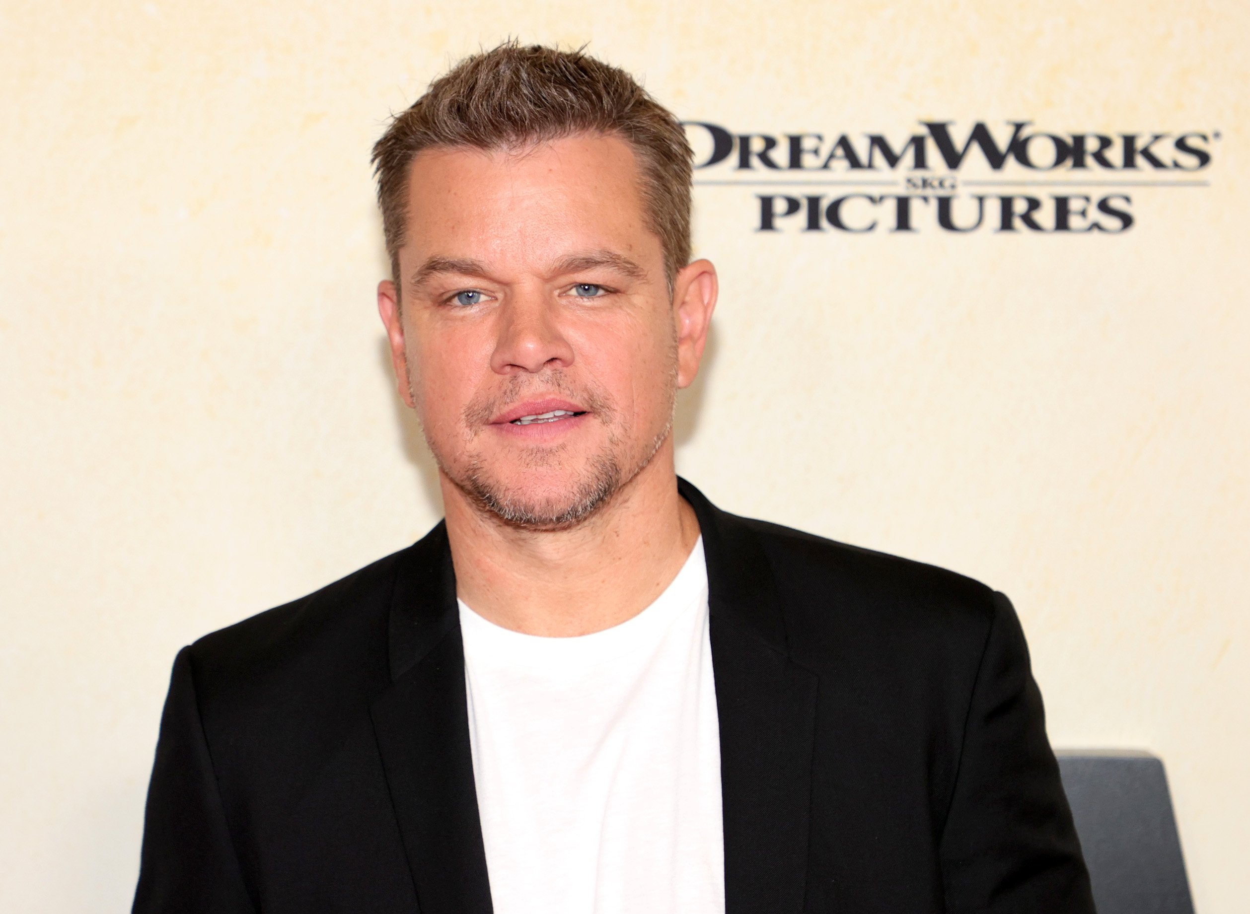 Matt Damon poses at the 'Stillwater' premiere.