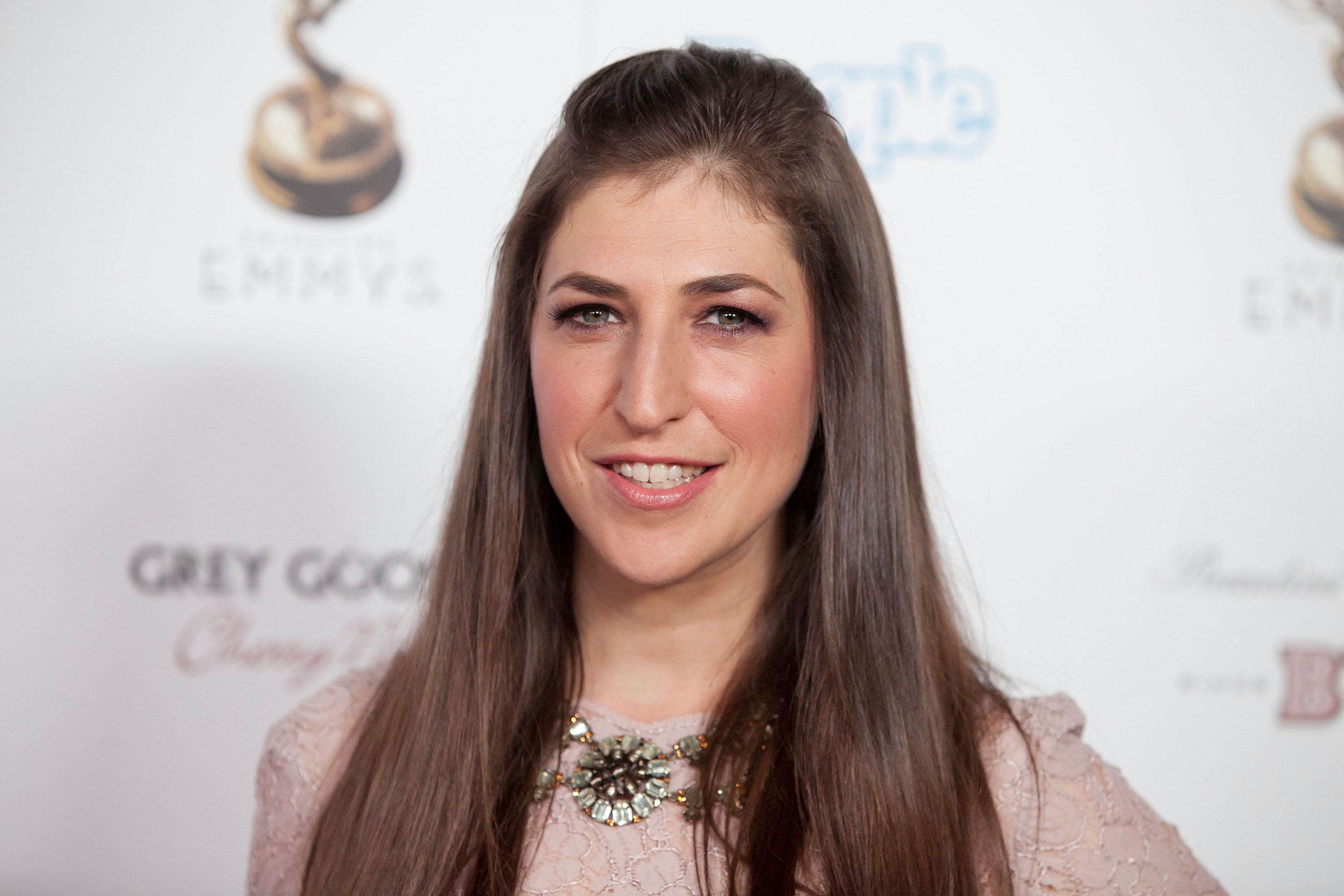 Mayim Bialik is seen arriving at the 64th Primetime Emmy Awards Reception at Spectra by Wolfang Puck in 2012