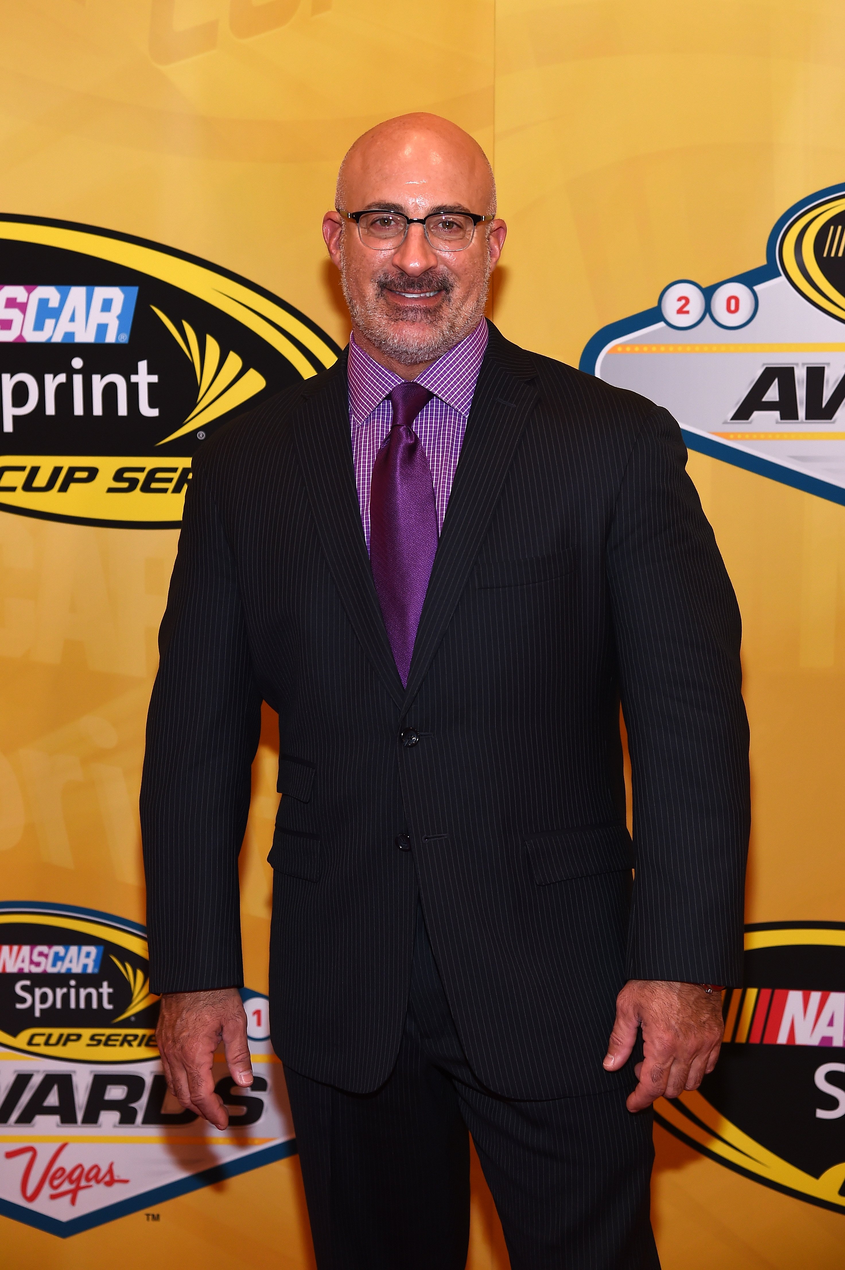 Meteorologist Jim Cantore smiles for a photo on the red carpet at the NASCAR Sprint Cup Series Awards