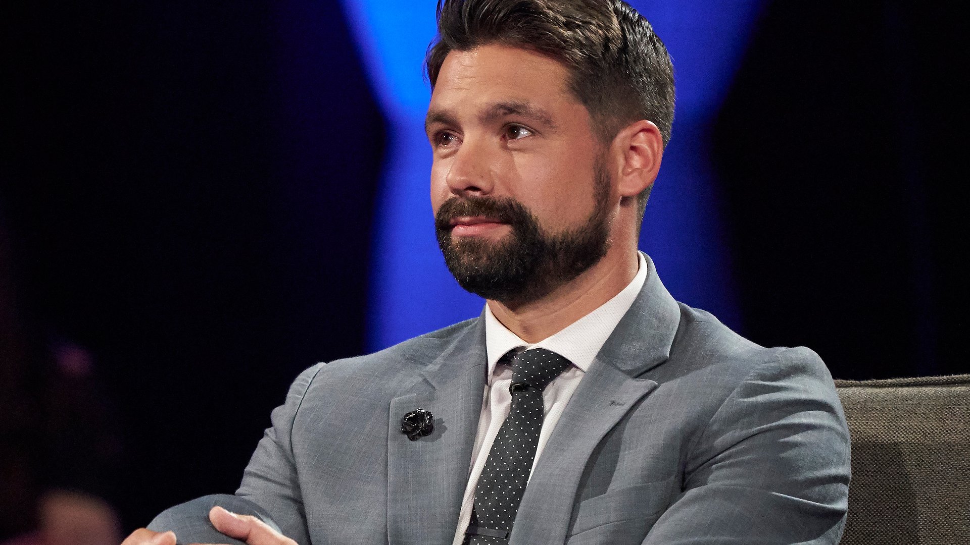 Michael Allio sits on the hot seat during ‘The Bachelorette’ Season 17 ‘Men Tell All’ special episode