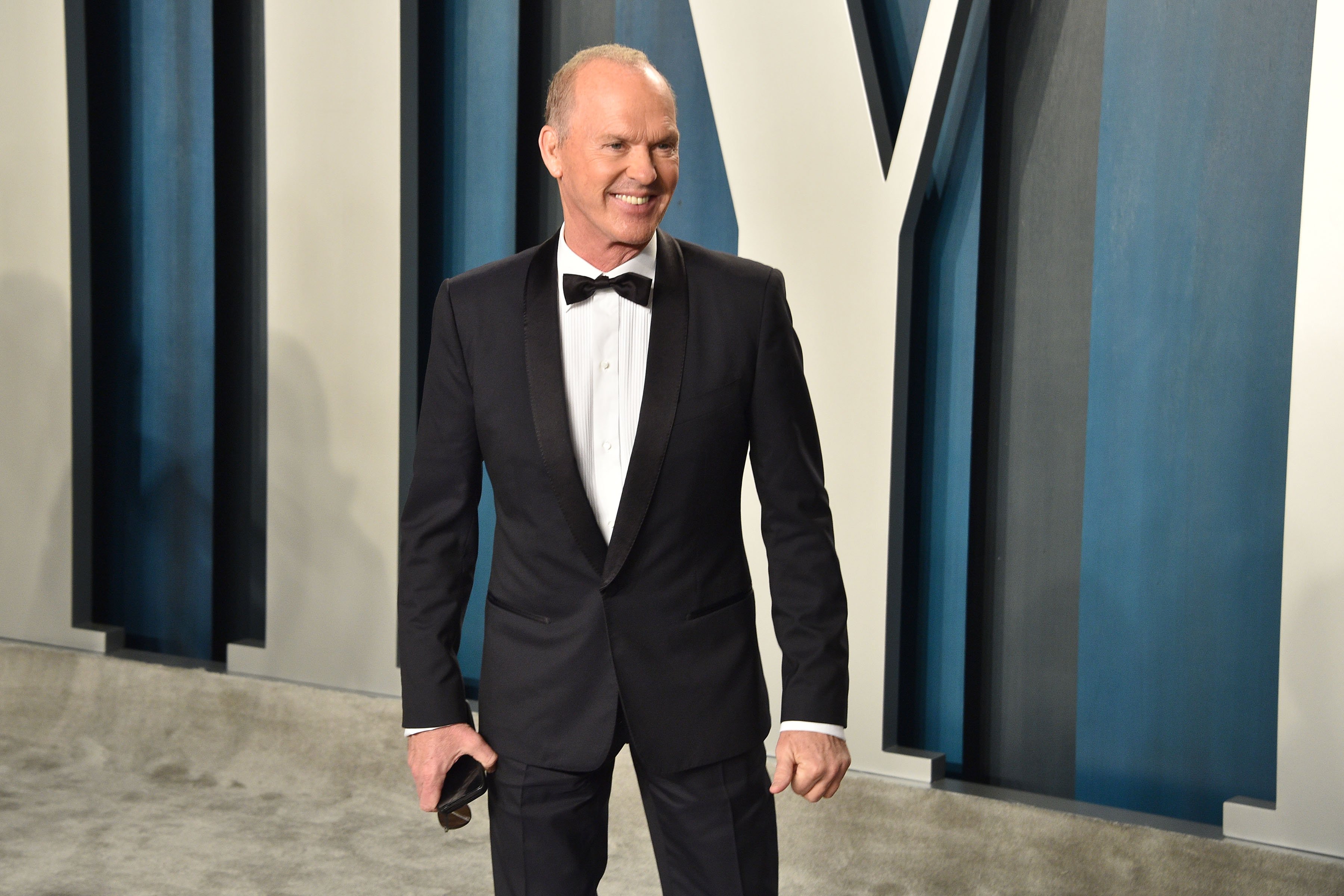 Michael Keaton smiling at Vanity Fair party