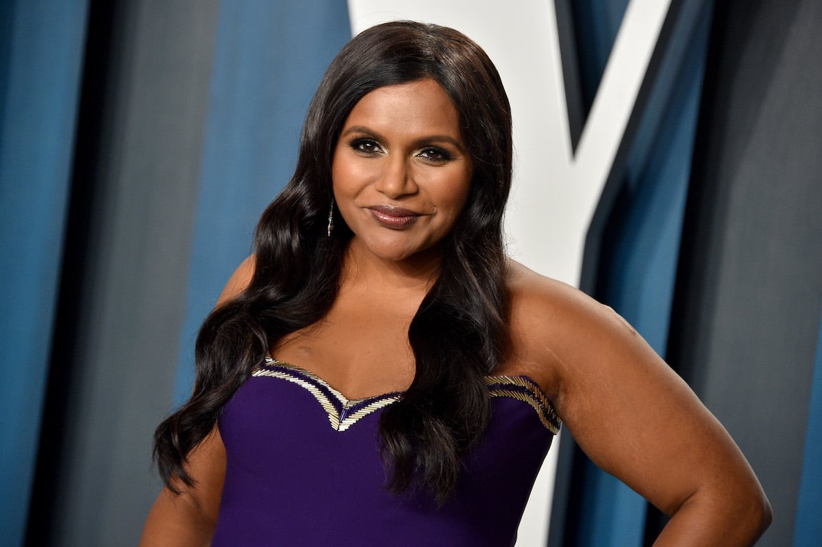 Mindy Kaling wearing purple gown