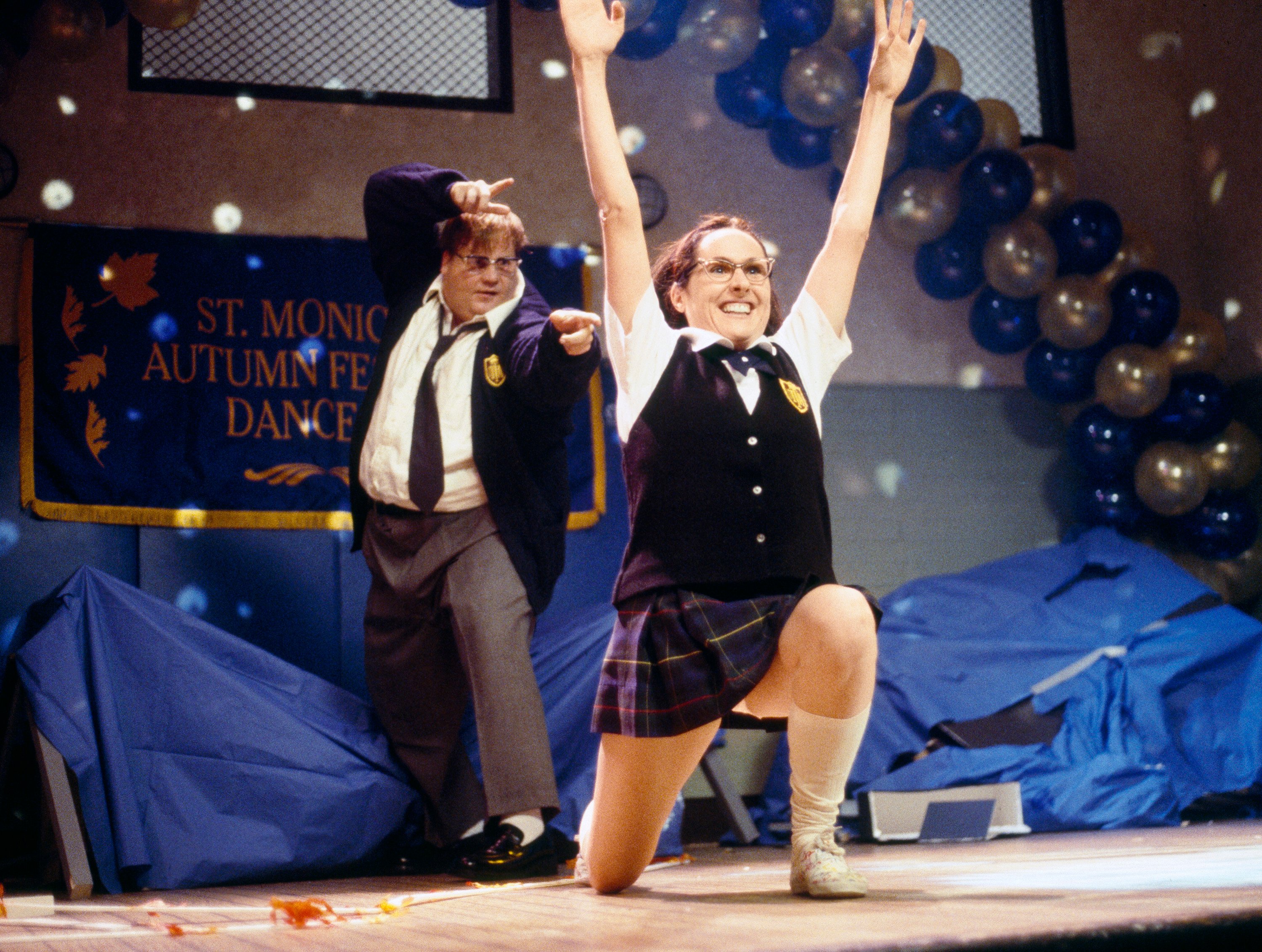 Molly Shannon in a Catholic school uniform as Mary Katherine Gallagher.