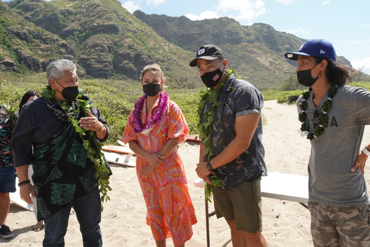 'NCIS: Hawai'i' showrunner Larry Teng at a blessing with star Vanessa Lachey