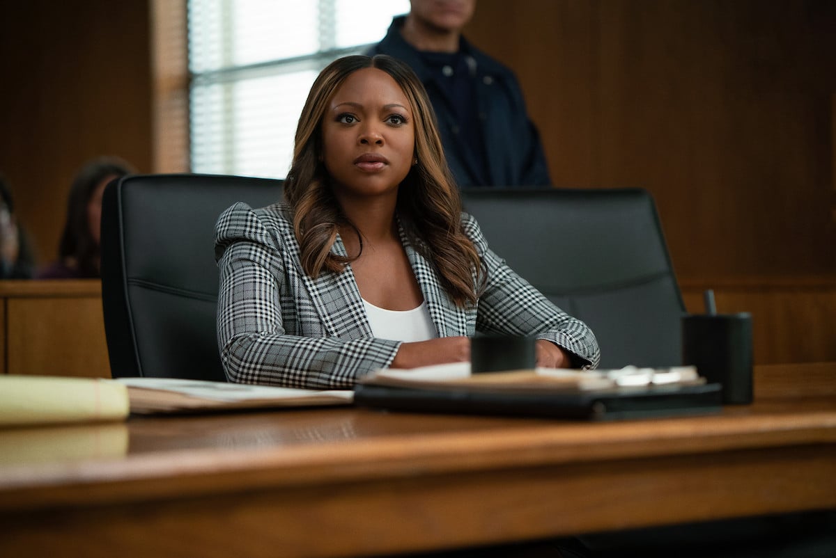 Naturi Naughton as Tasha St. Patrick sitting in a courtroom in 'Power Book II: Ghost'