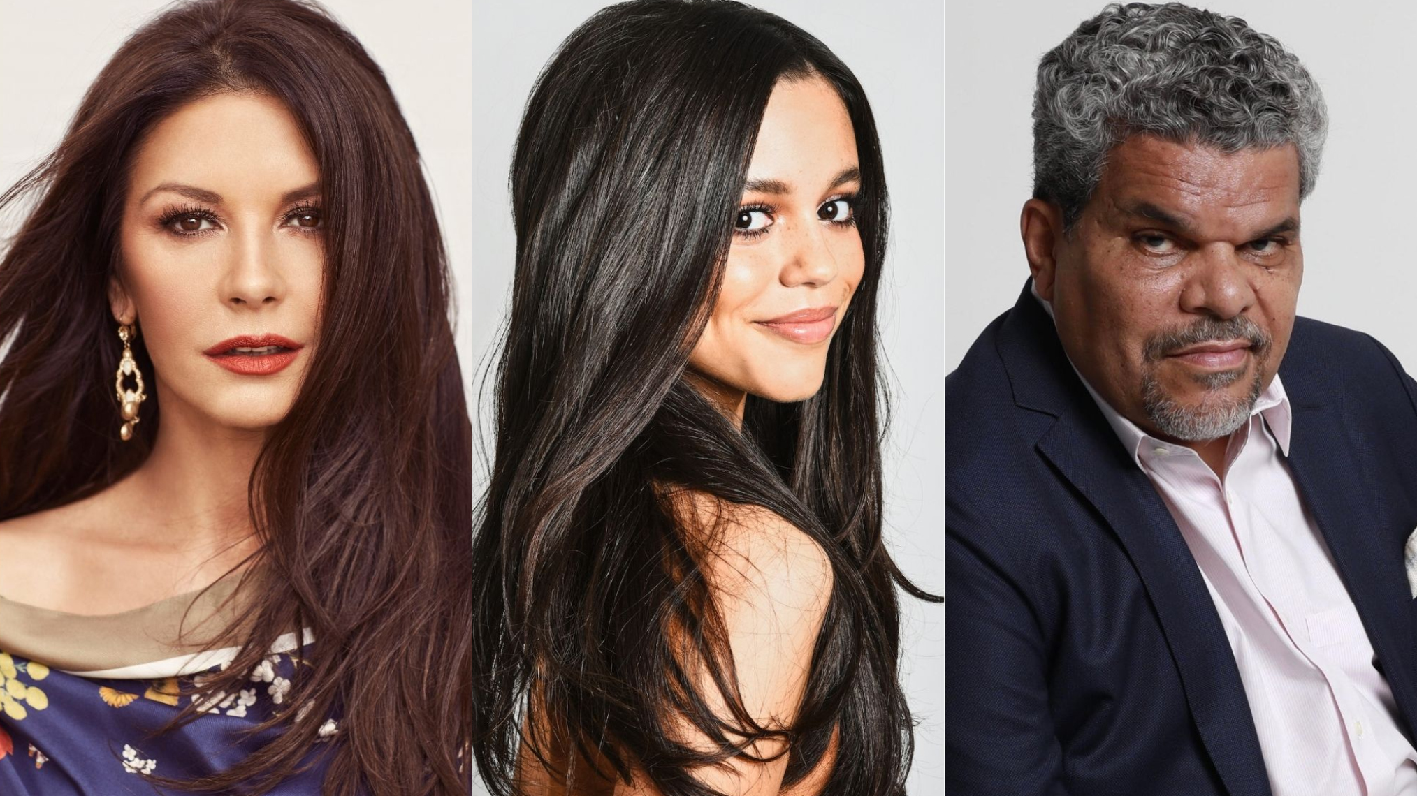 Catherine Zeta-Jones, Jenna Ortega and Luis Guzmán in Netflix portrait photos