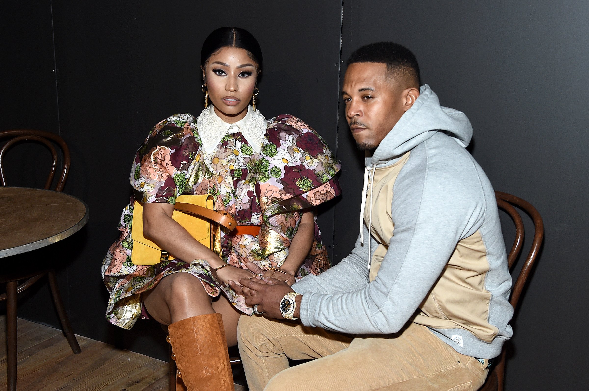 Nicki Minaj and Kenneth Petty attend the Marc Jacobs Fall 2020 runway show during New York Fashion Week