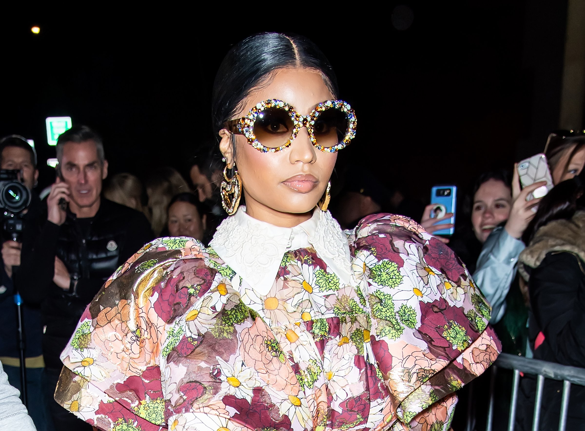 Nicki Minaj is seen leaving the Marc Jacobs Fall 2020 runway show during New York Fashion Week