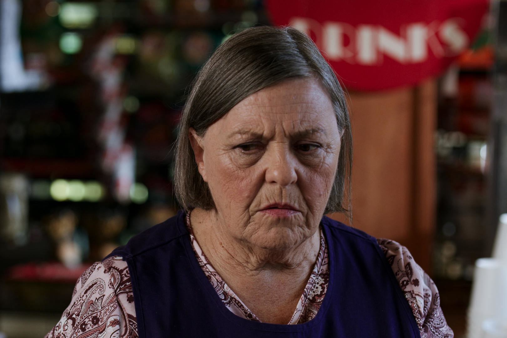 Nicola Cavendish scowls as Connie on 'Virgin River'