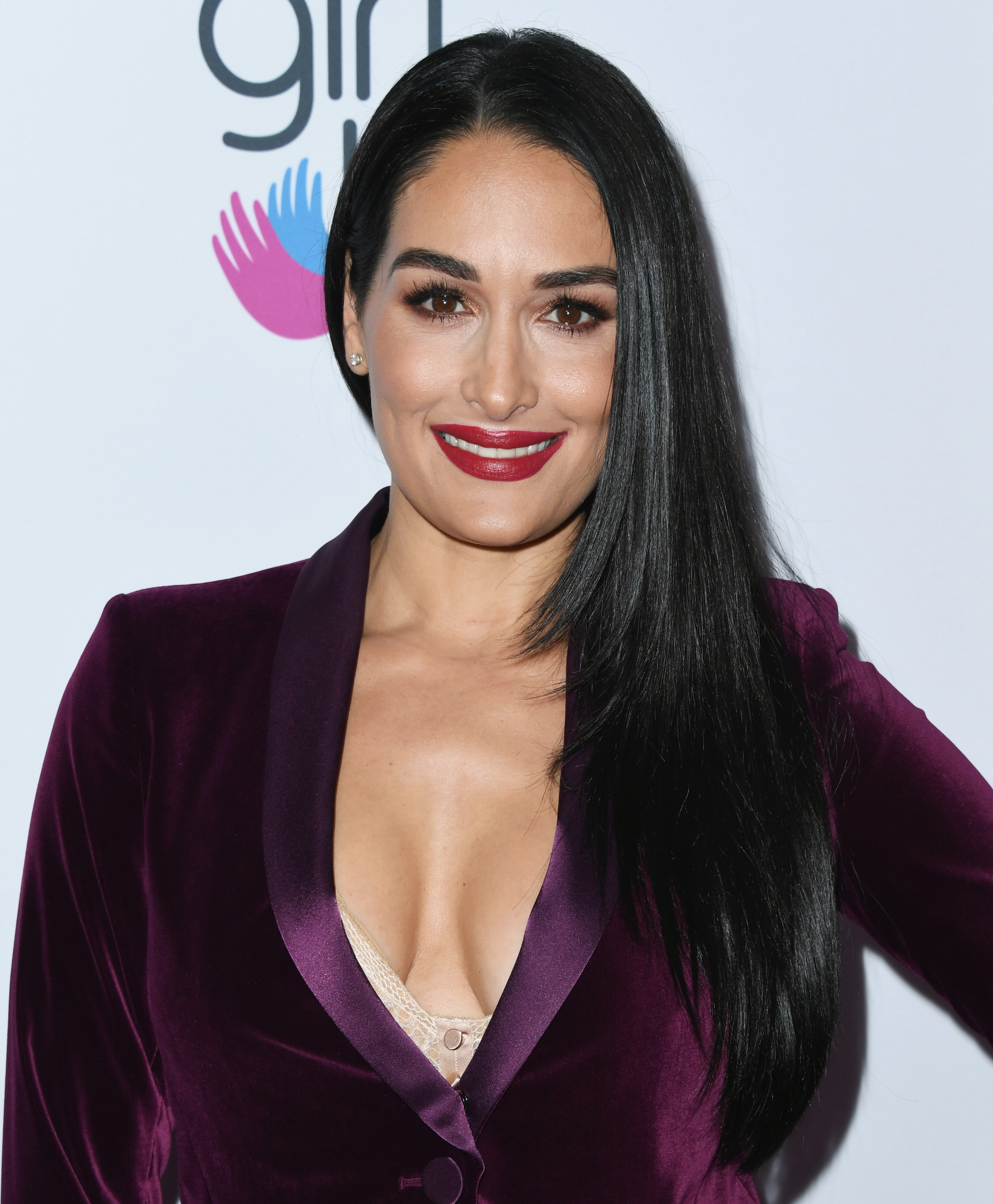 WWE star Nikki Bella walks the red carpet at the Girl Up #GirlHero Awards.